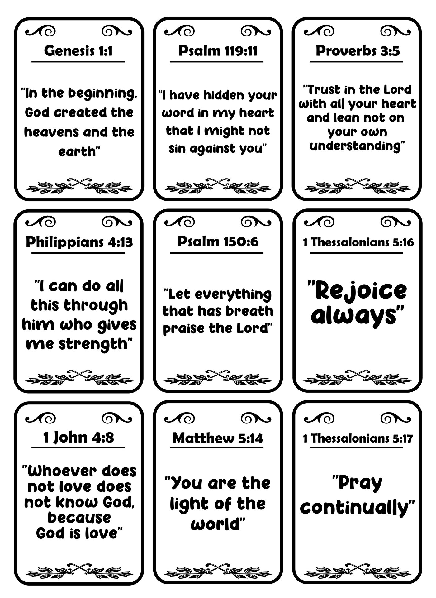 Awana Scripture Memorization Sheets