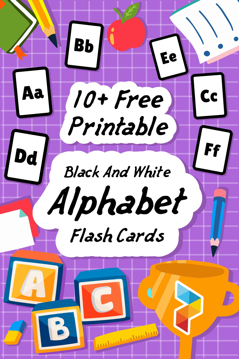 Black And White  Alphabet Flash Cards