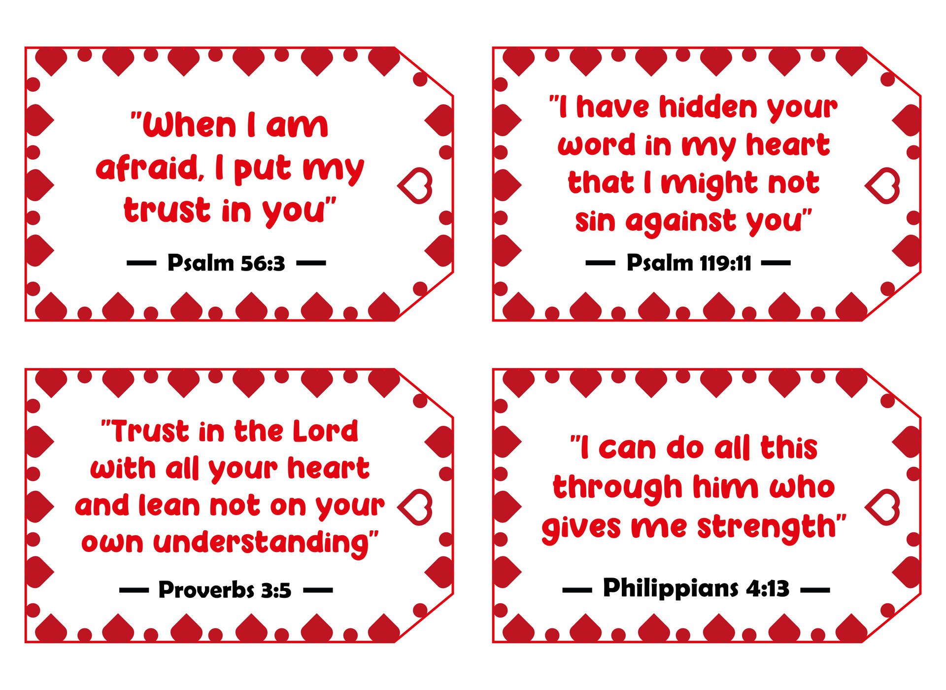 Blessing Bags Bible Verses Card