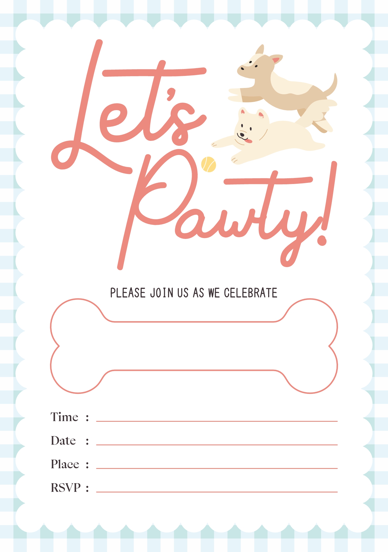 Canine Bone Pattern Event Invitations