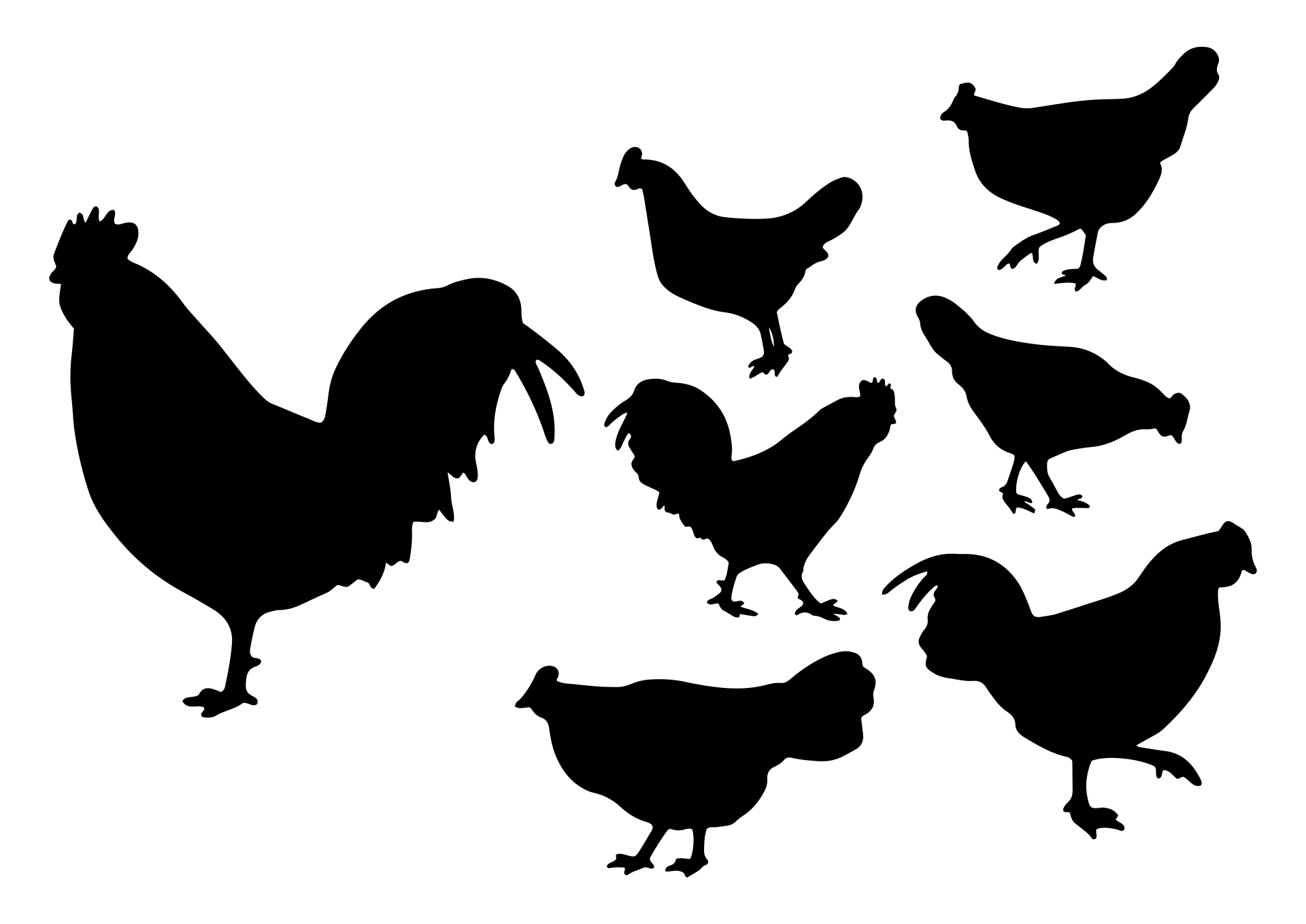 Chicken Silhouette Pattern Printable