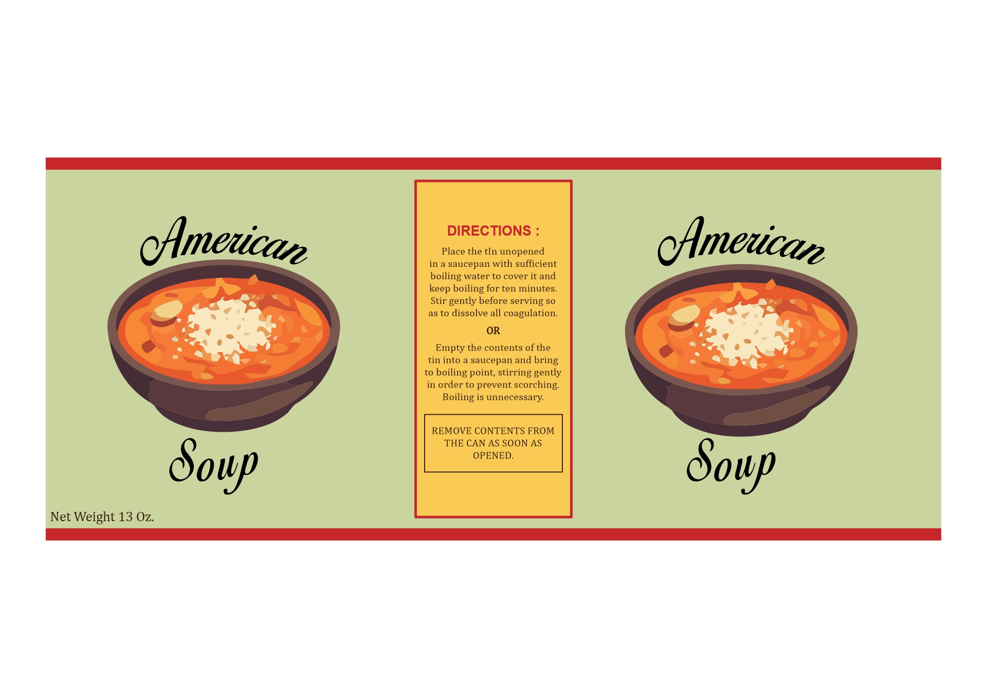 Classic 1920s Soup Can Labels Printable