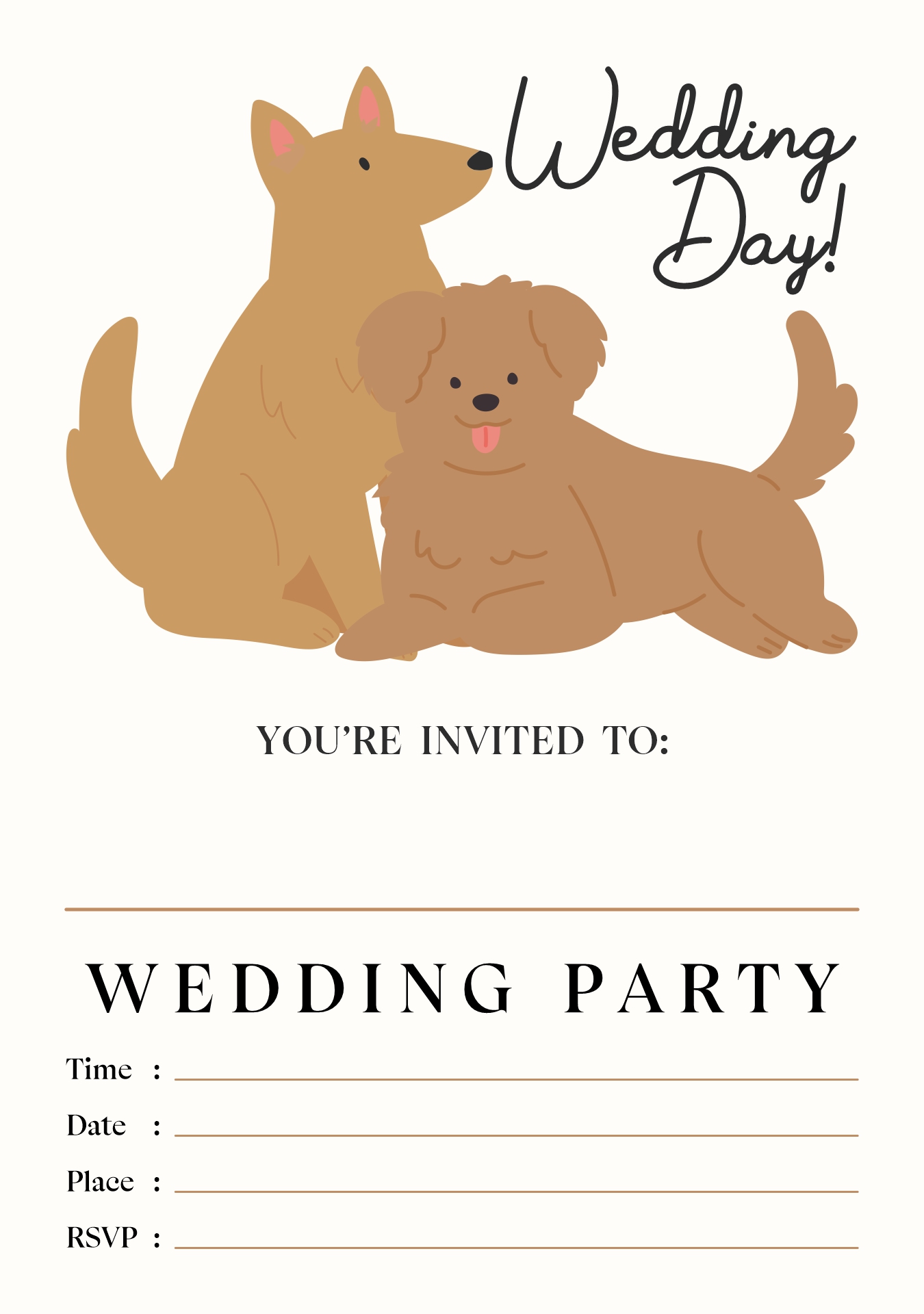 Dog Bone Design Wedding Invitations