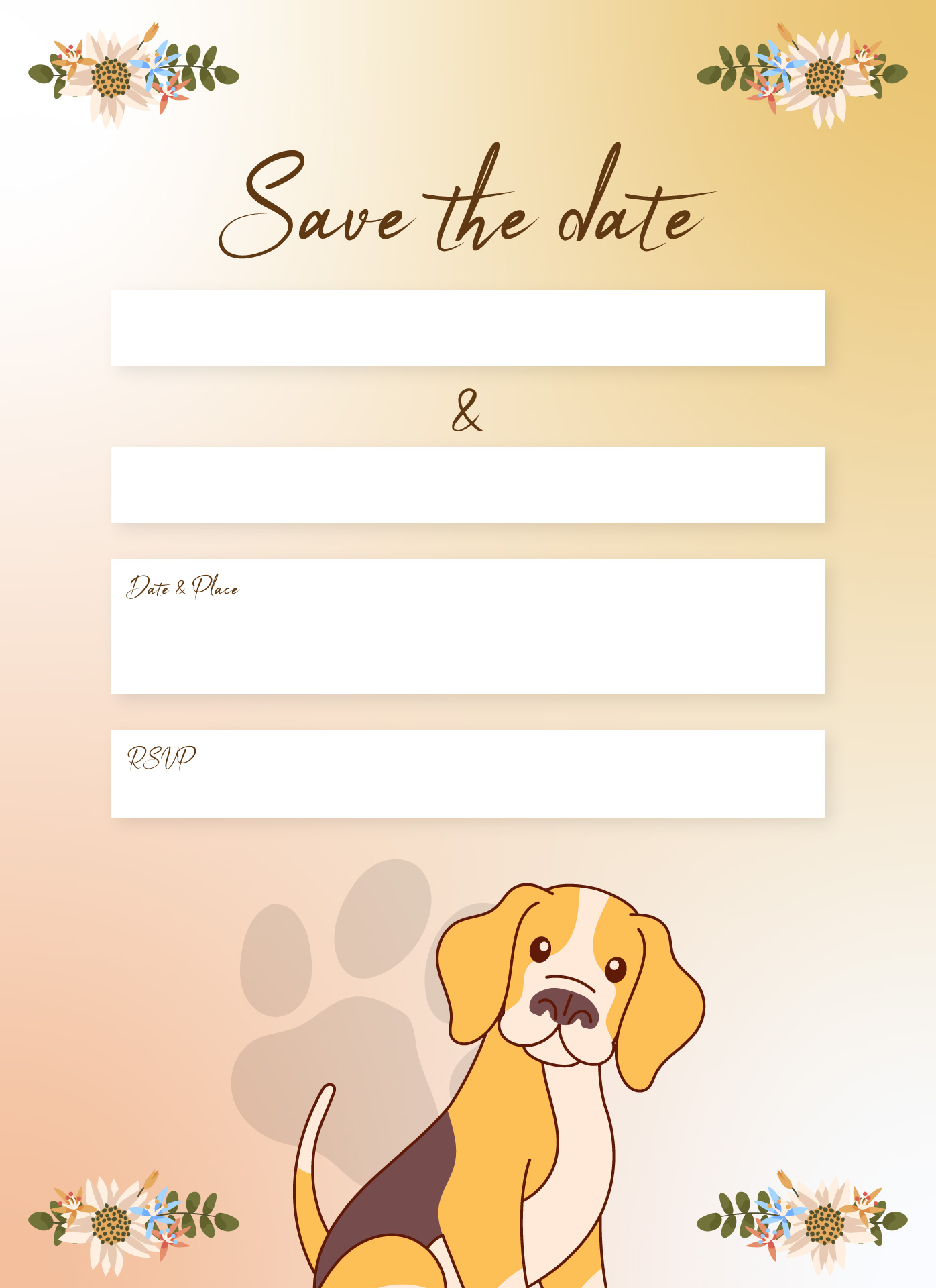 Dog Bone Layout Save the Date Cards