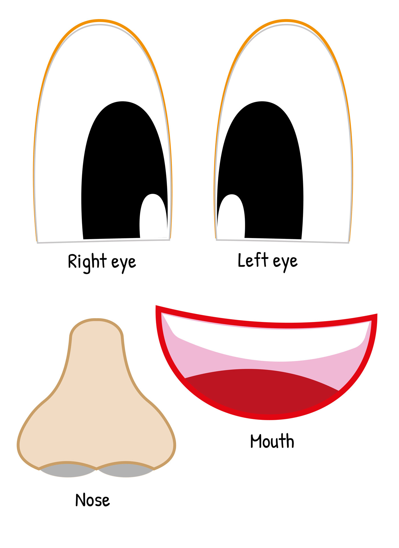 Eyes Nose Mouth Printable Sheets