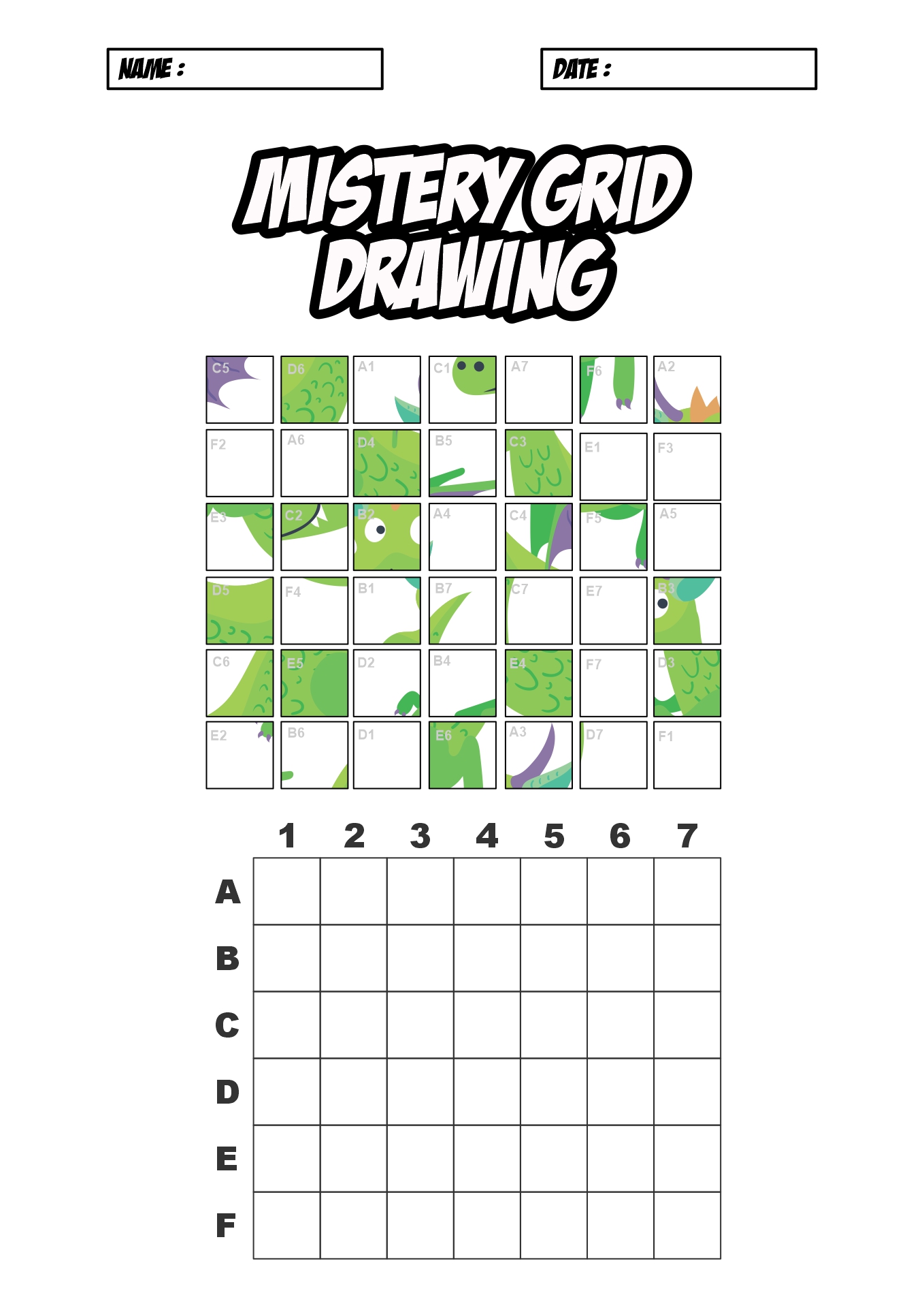 Fantasy Mystery Grid Drawing Sheets