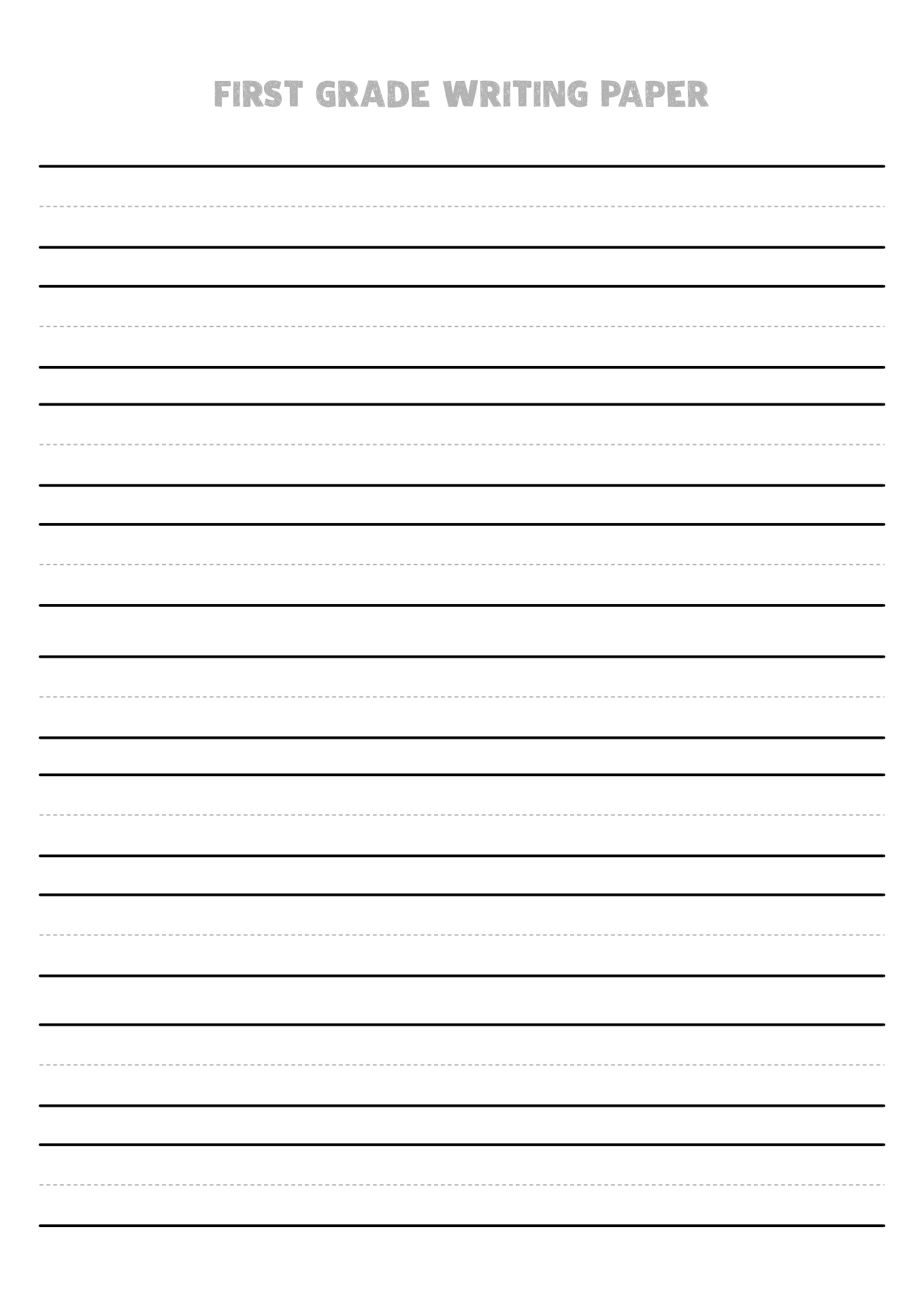 First Grade Lined Writing Paper Printable