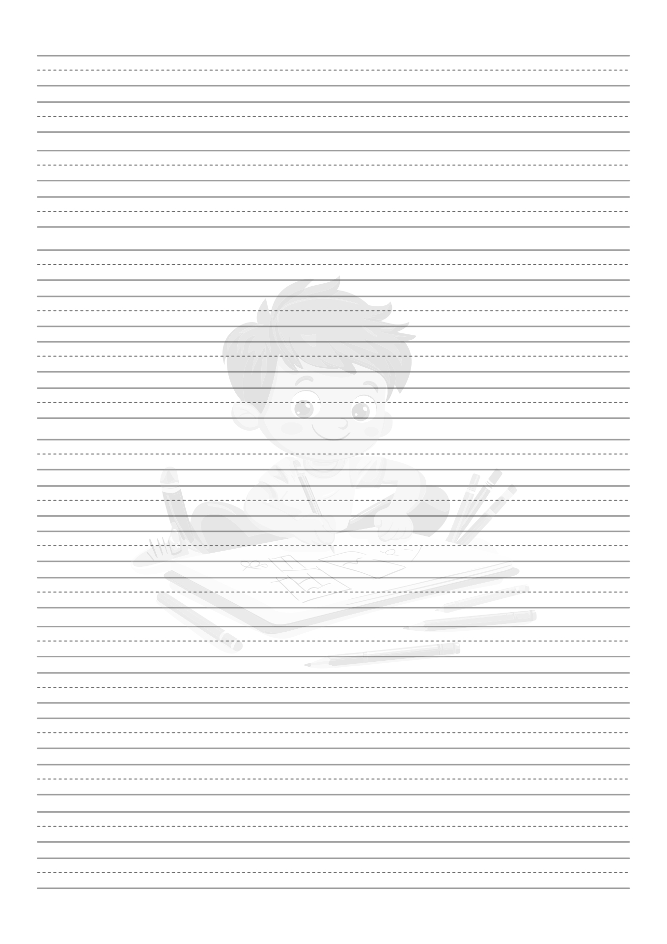 First Grade Primary Lines Writing Paper Printable