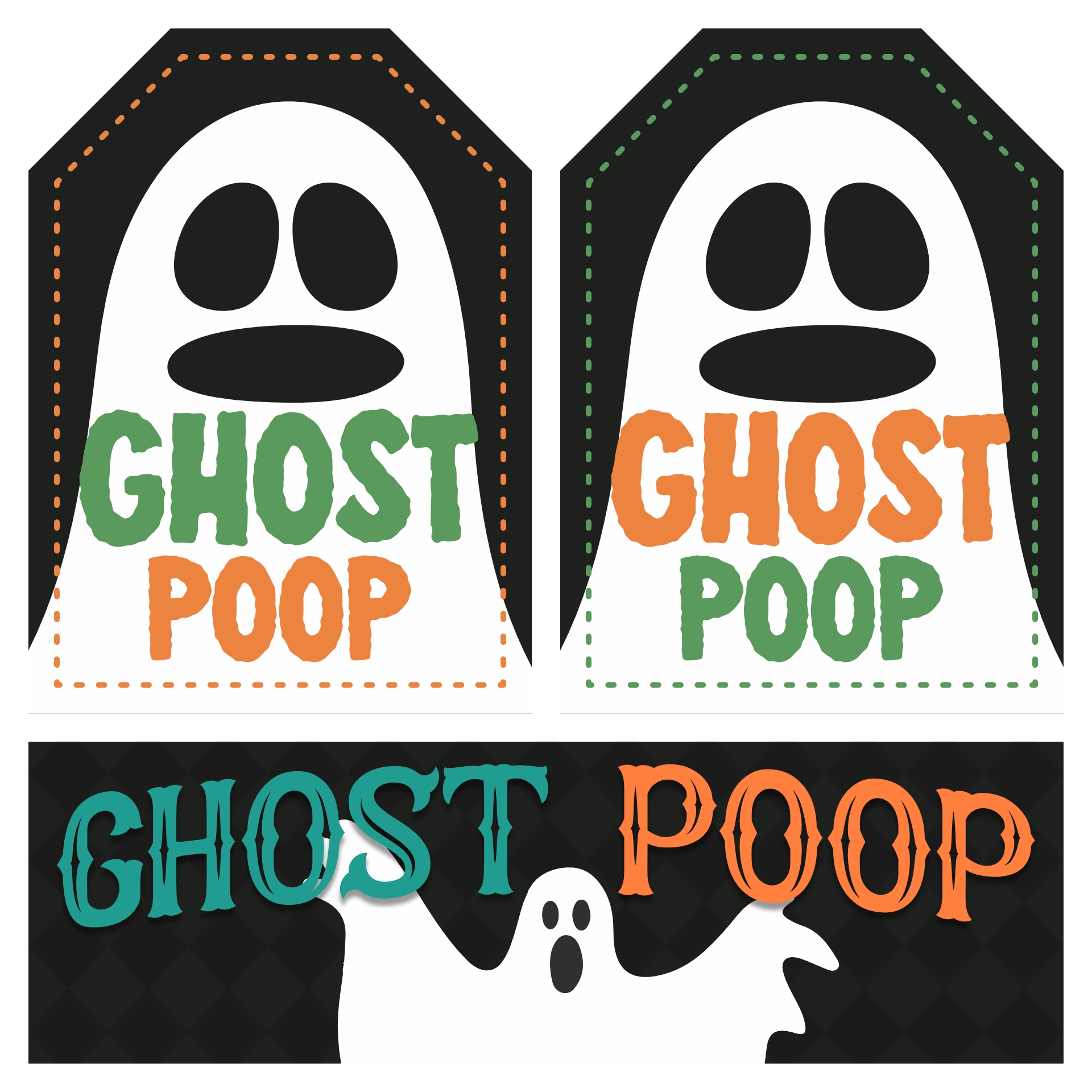 Ghost Poop Halloween Favor Tags