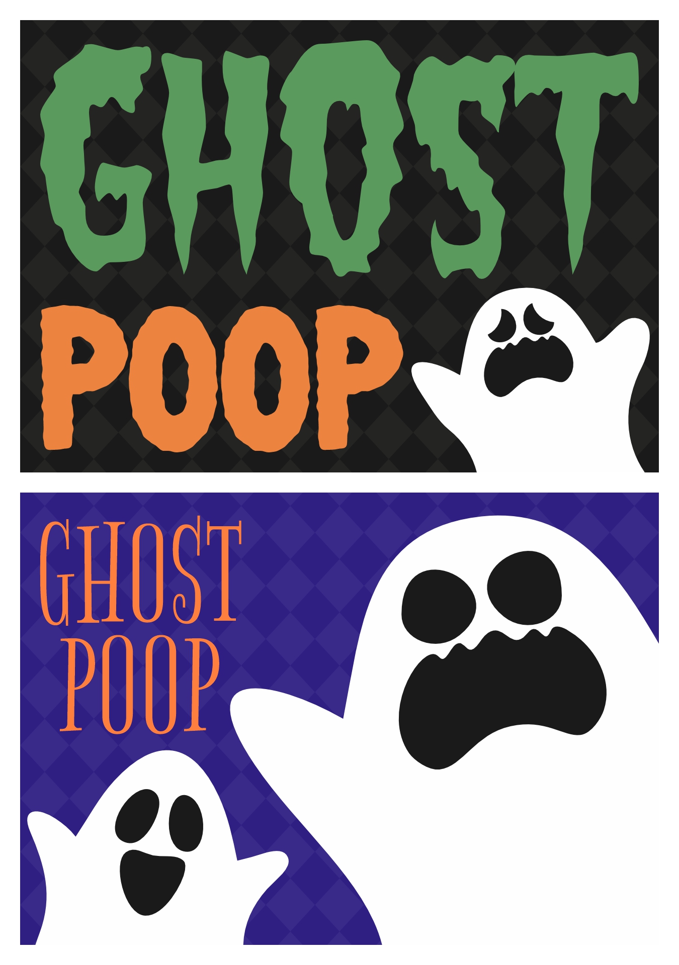 Ghost Poop Treat Bag Topper Tags