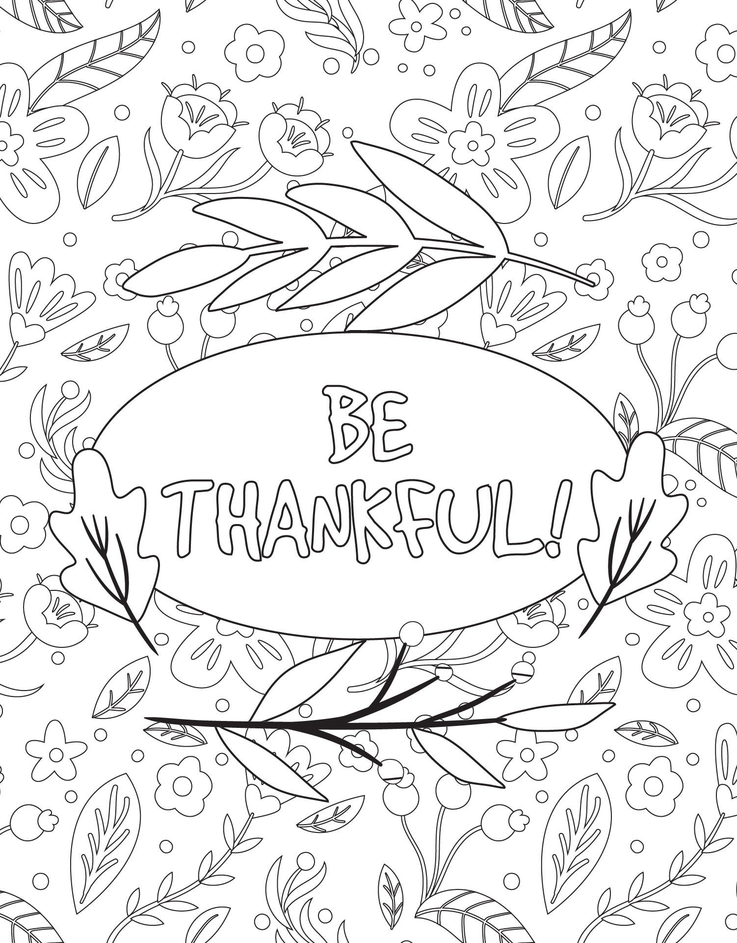 Gratitude Themed Coloring Sheets for Kids