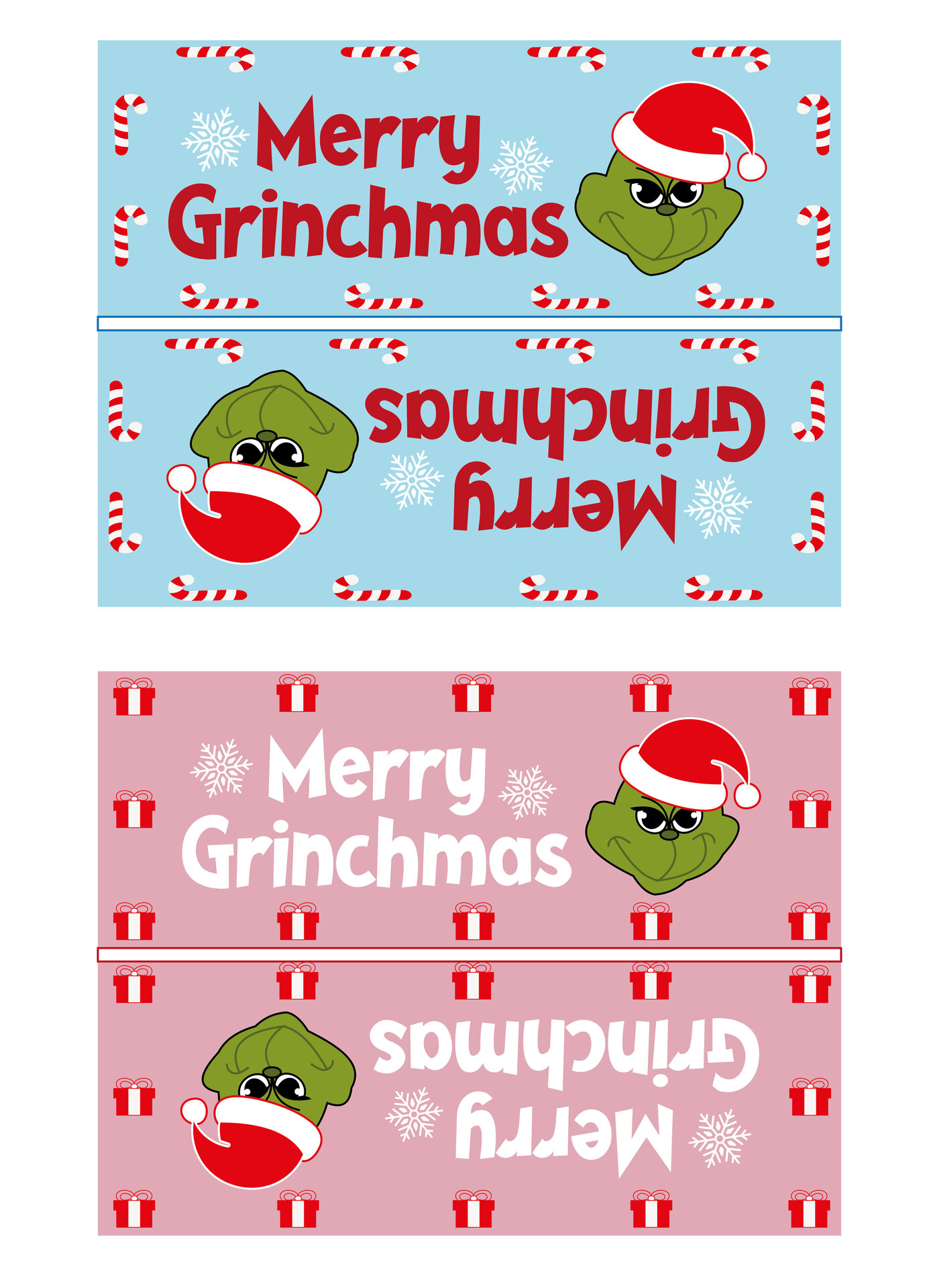 Grinch Theme Holiday Tic Tac Stickers