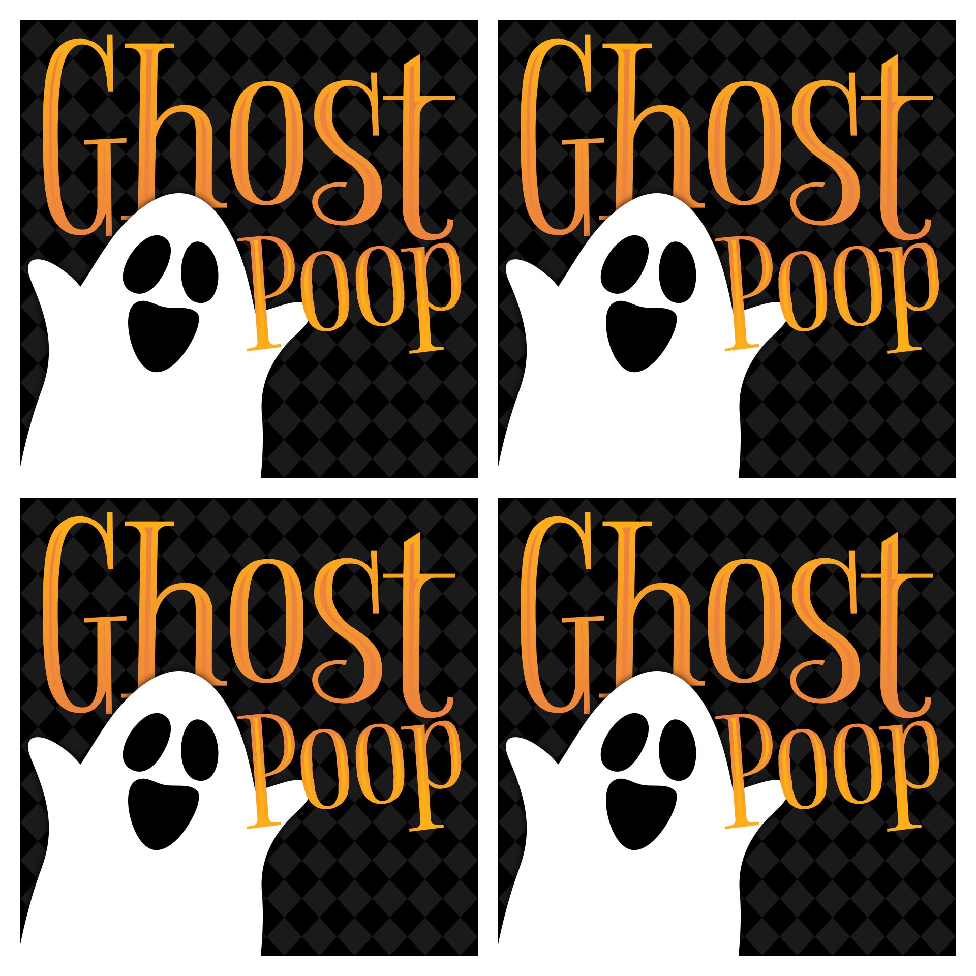 Halloween Ghost Poop Tag Cards