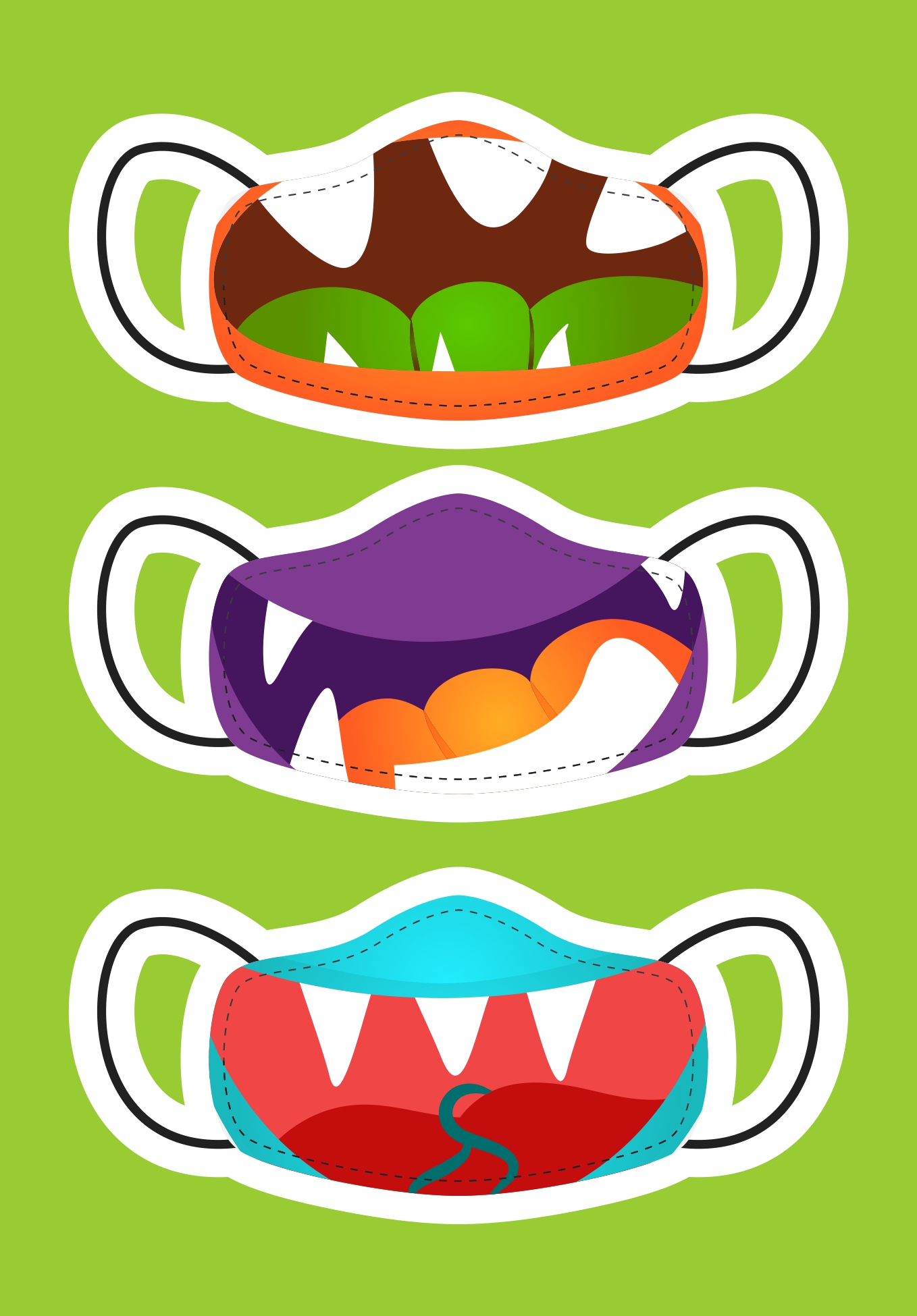 Halloween Monster Mouth Printable Masks