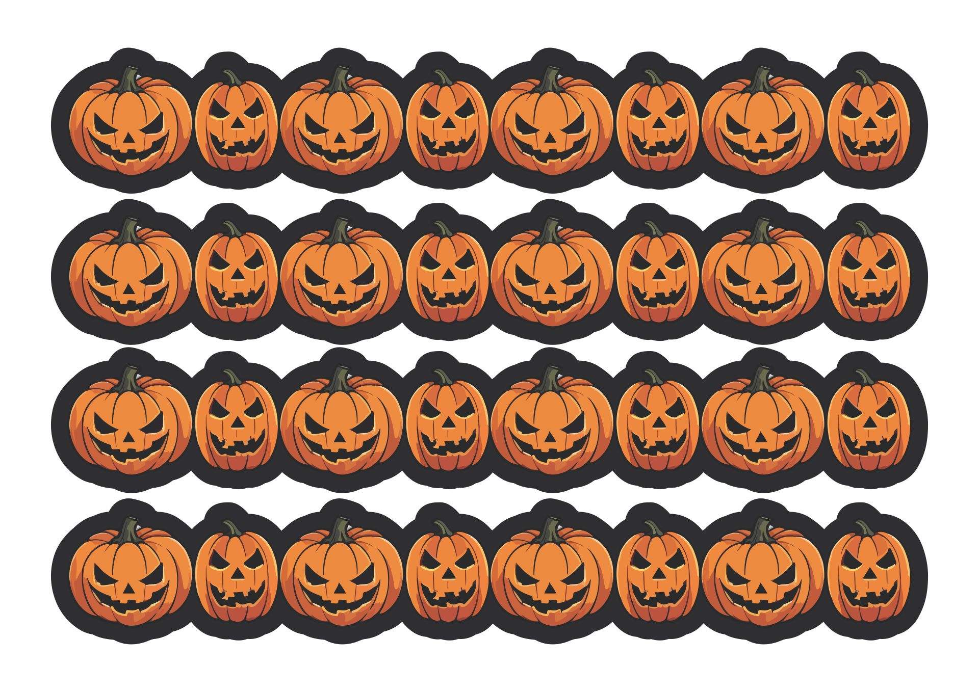 Halloween Pumpkin Borders for October Crafts