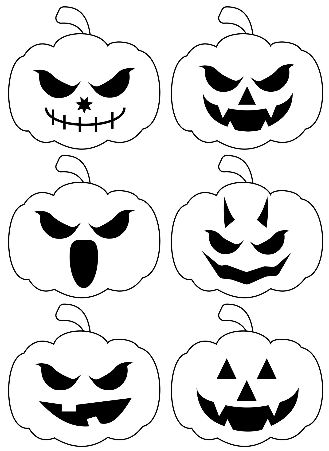 Halloween Pumpkin Face Templates