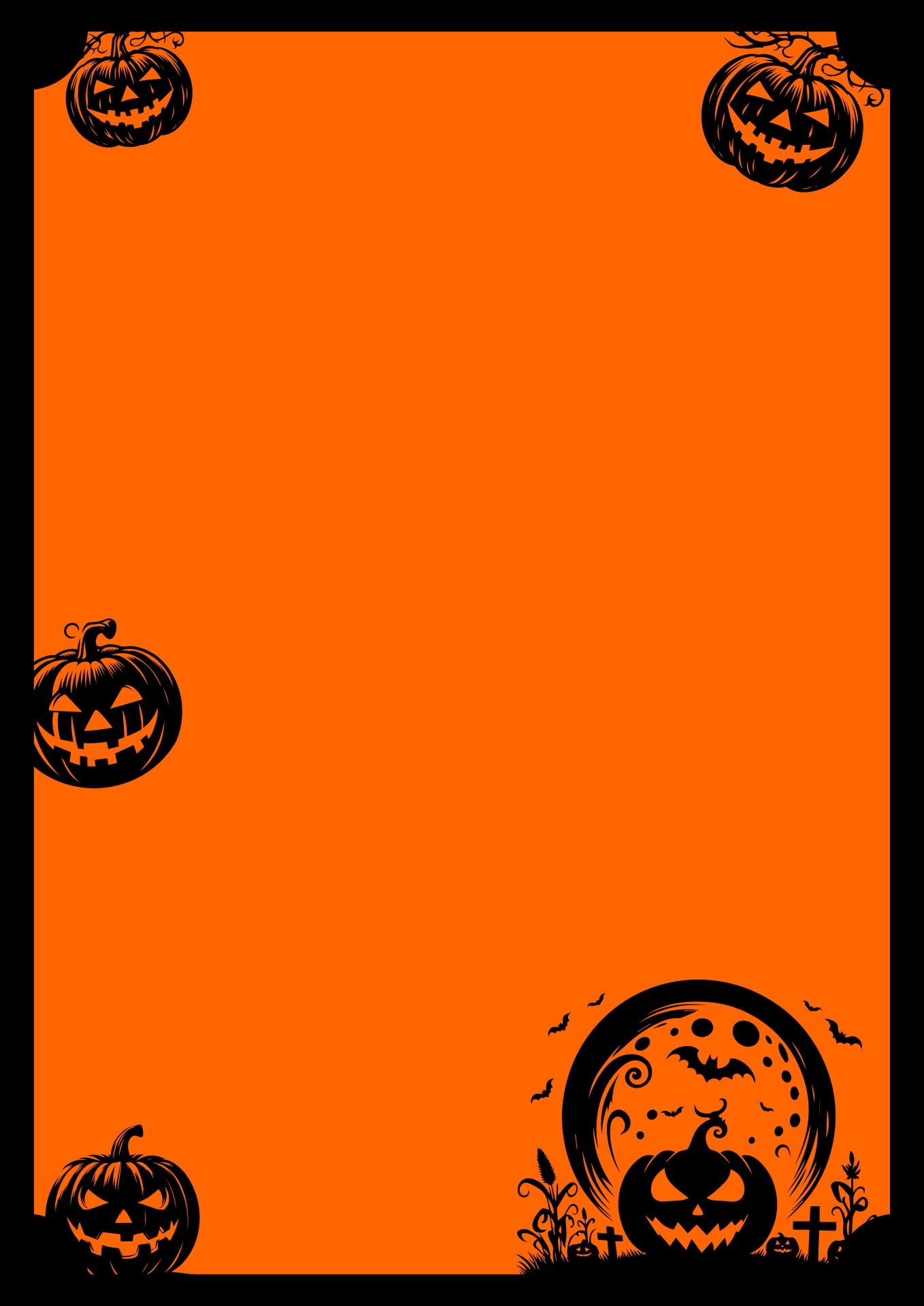 Halloween Pumpkin Themed Border