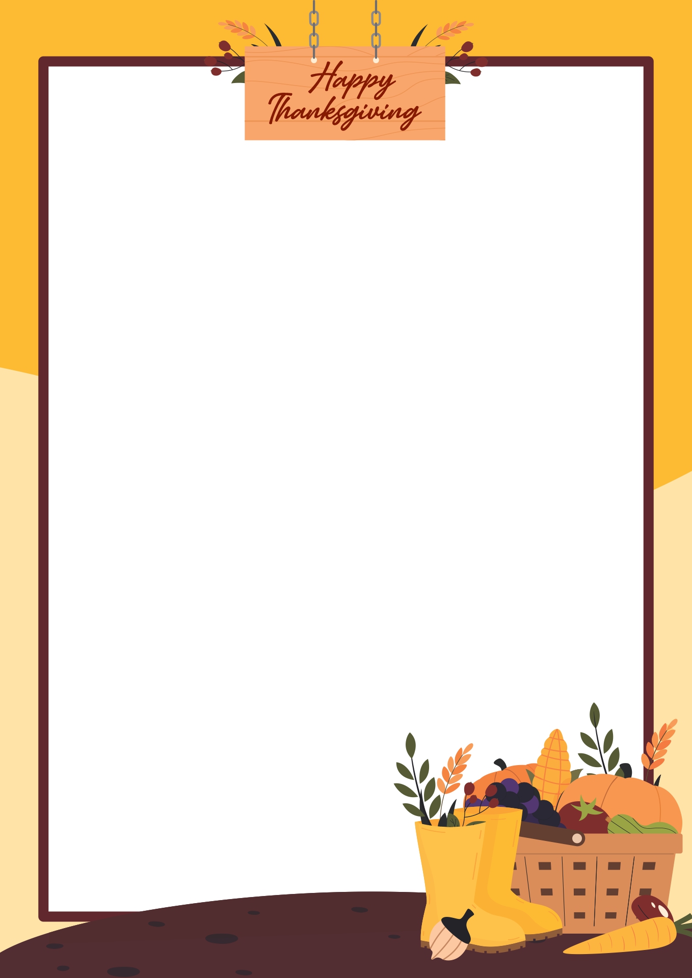 Harvest Printable Borders for Thanksgiving Crafts