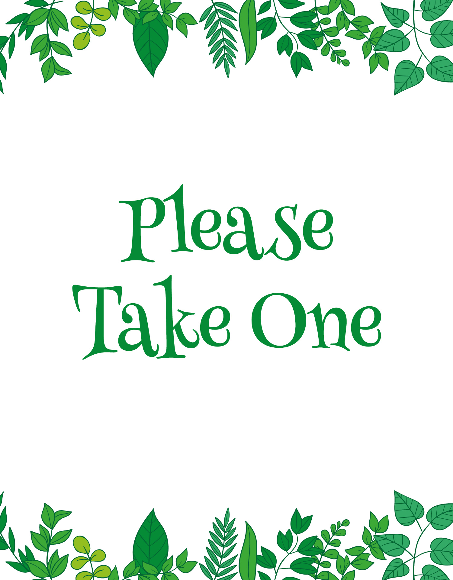 Holiday Take One Sign Printable