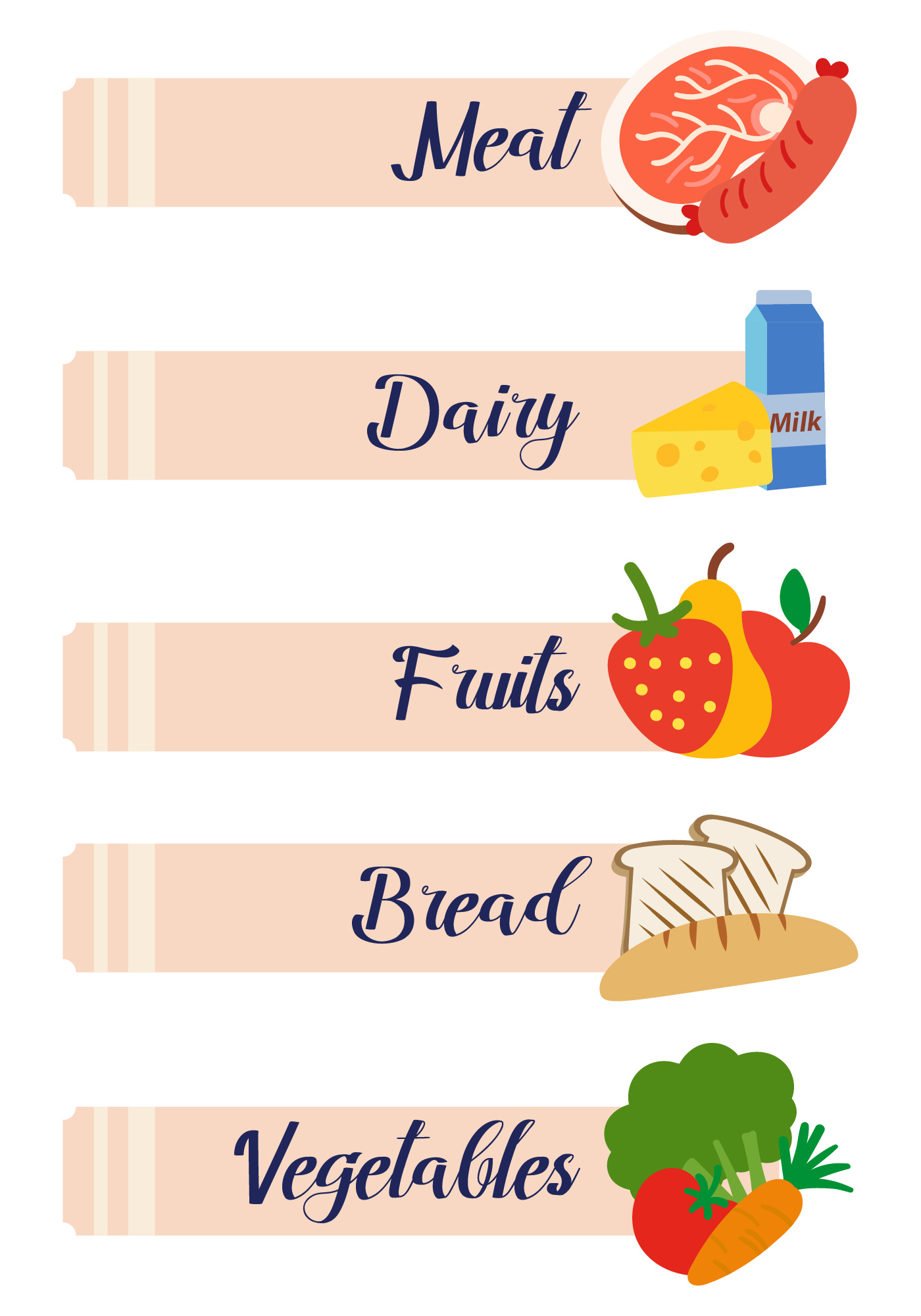 Home Cooking Divider Printable Labels