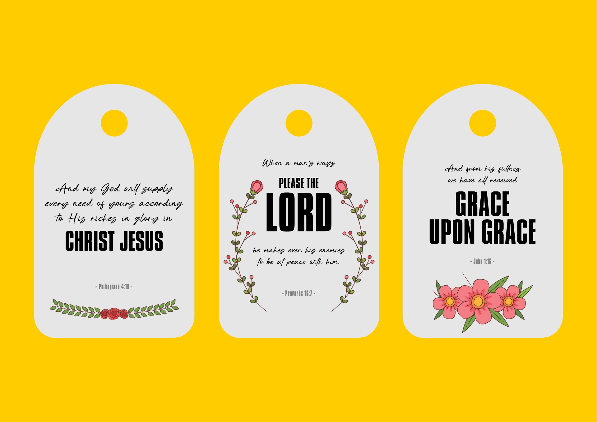 Inspirational Scripture Blessing Bags Tags