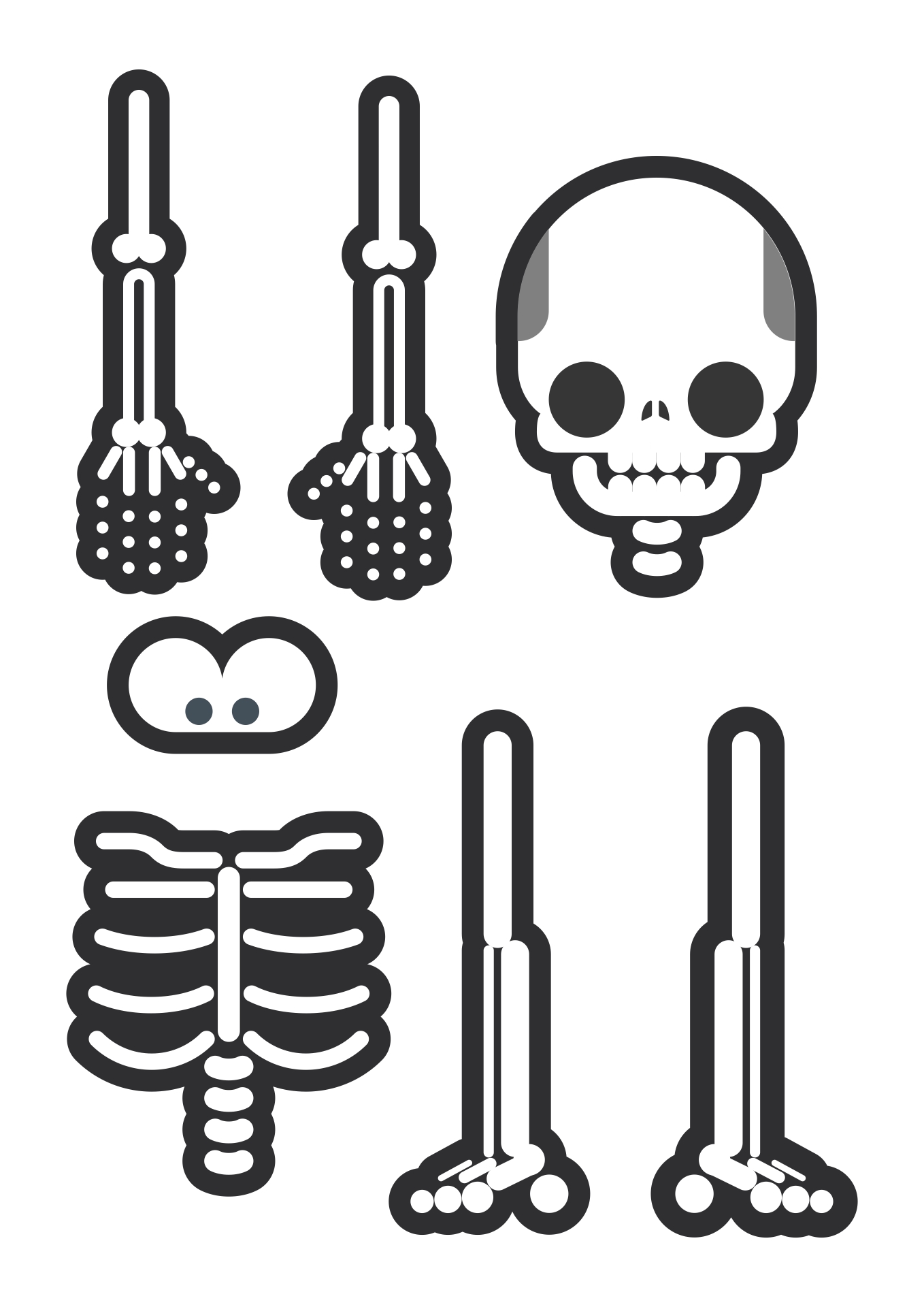 Kid-friendly Skeleton Cut Out Printable