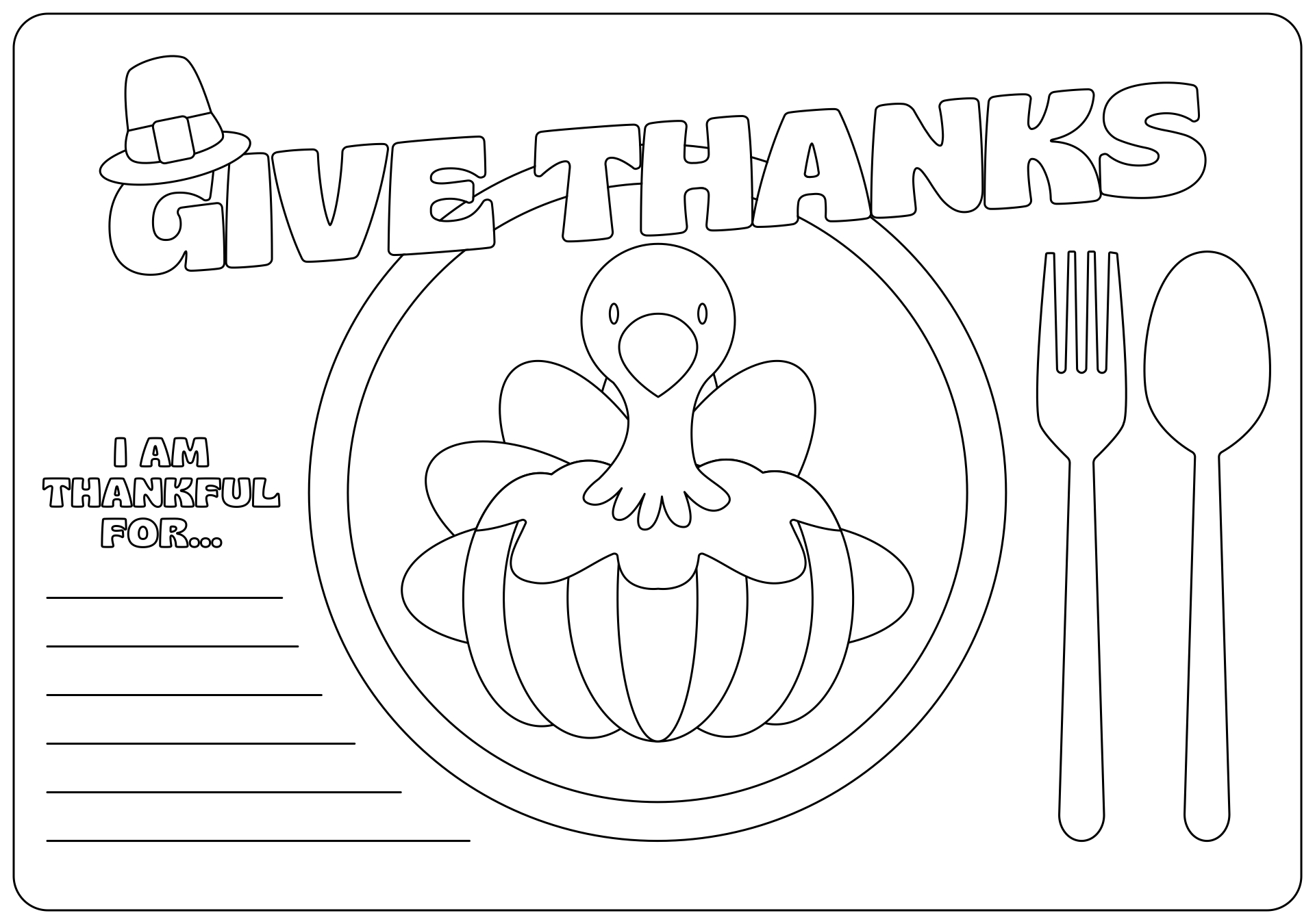 Kids Thanksgiving Table Placemat Ideas