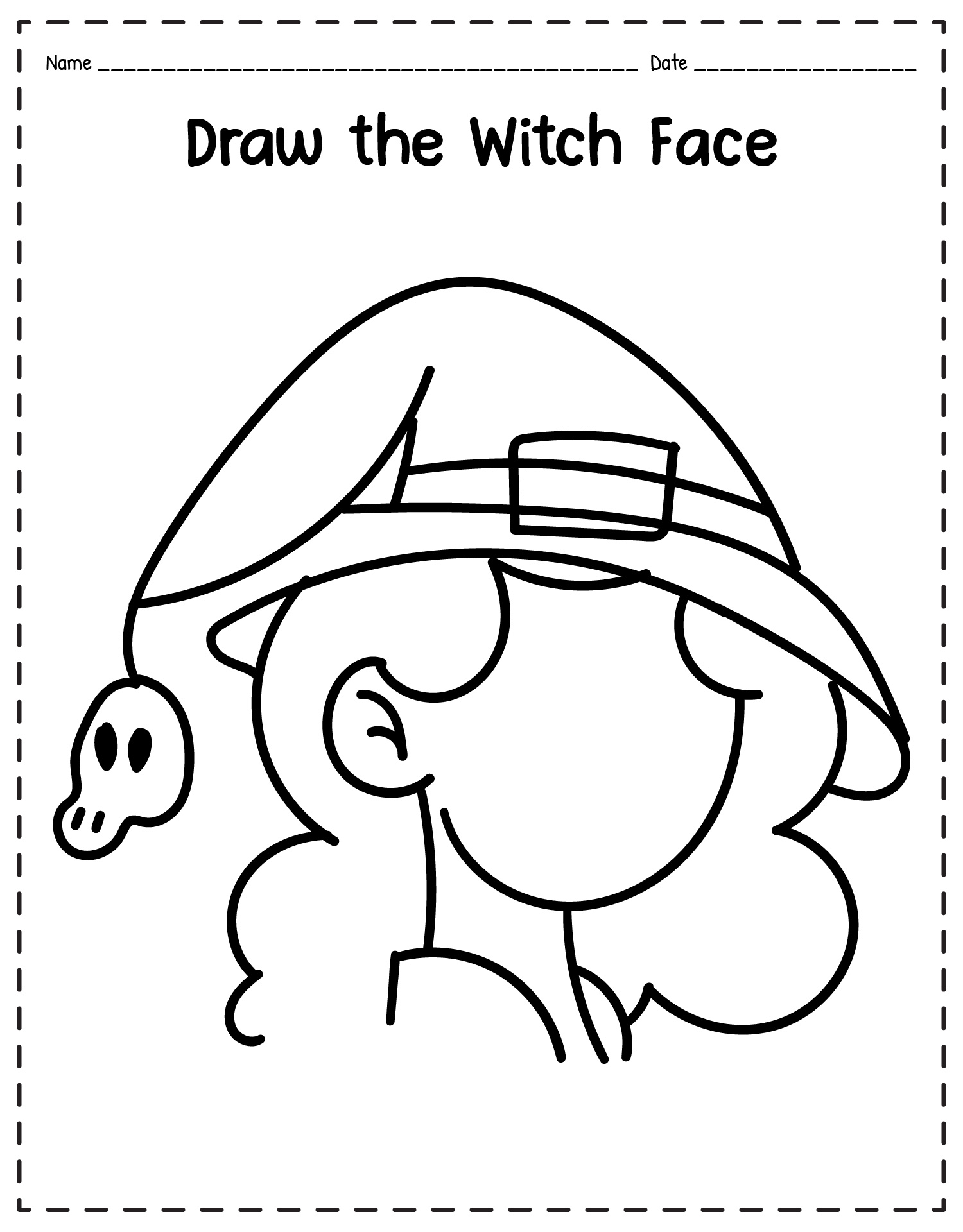 Kids Witch Face Activity Sheets