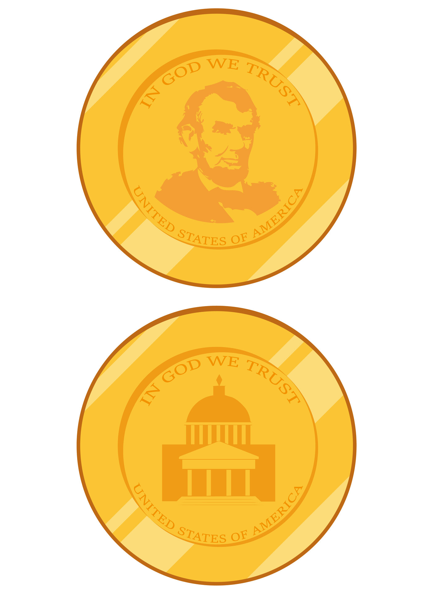 Large Printable Coin Images for Kids