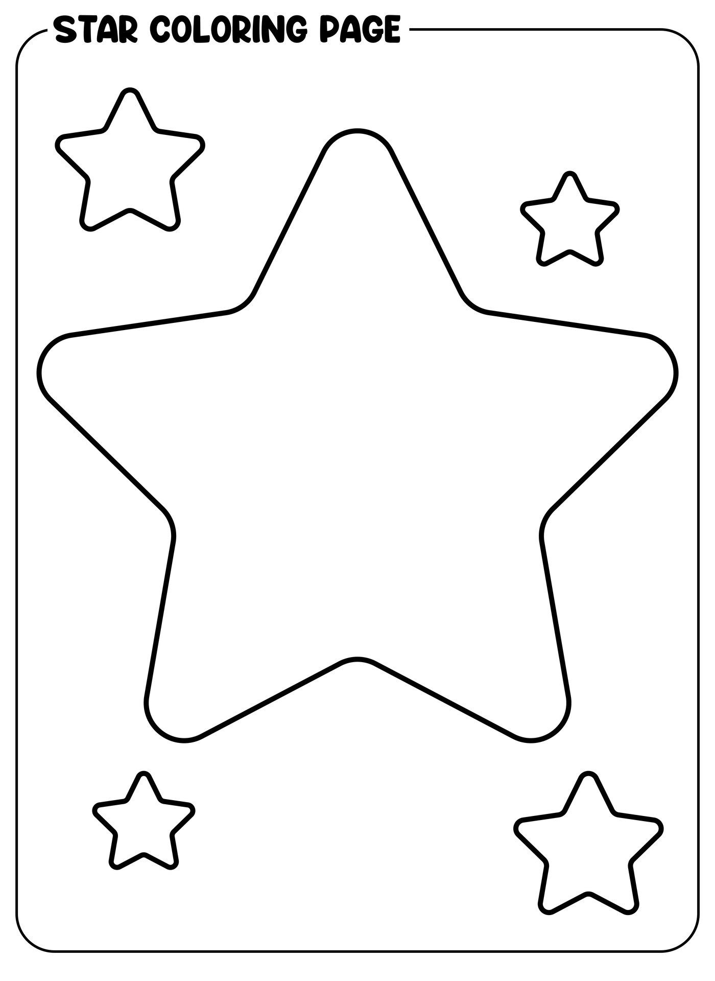 Large Star Outline for Coloring