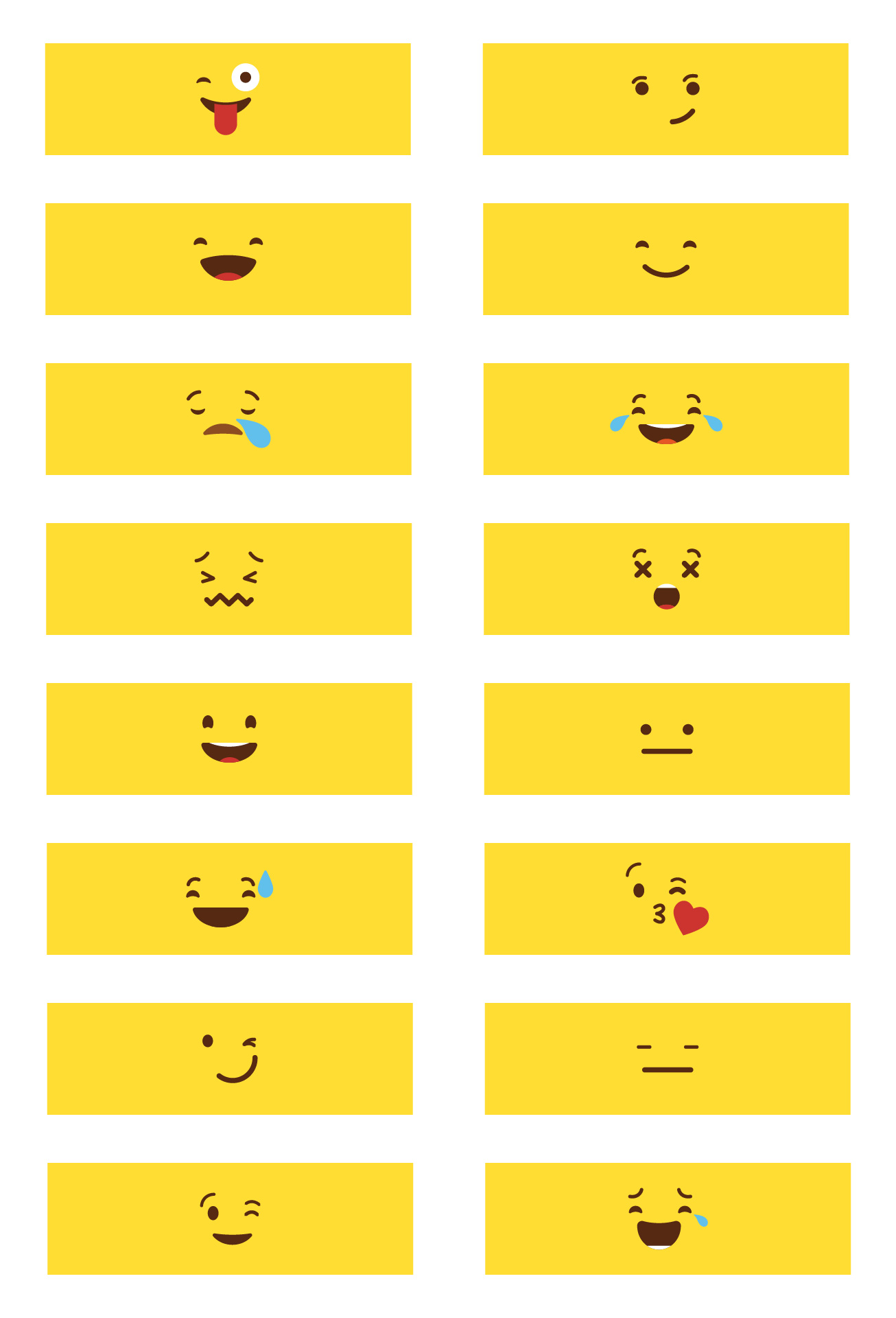 LEGO Minifigure Facial Expressions Chart