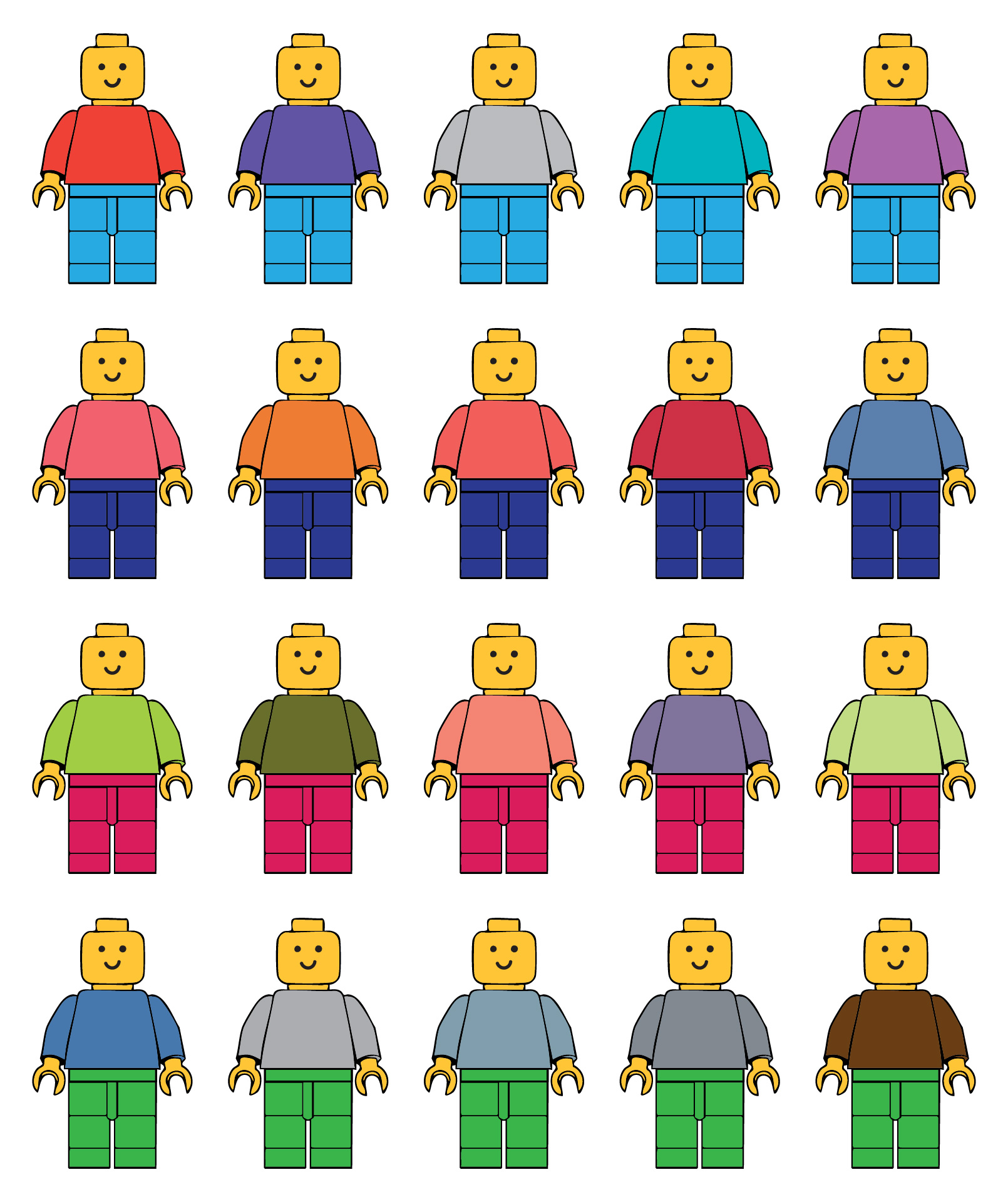 LEGO Minifigure Mood Board Printable