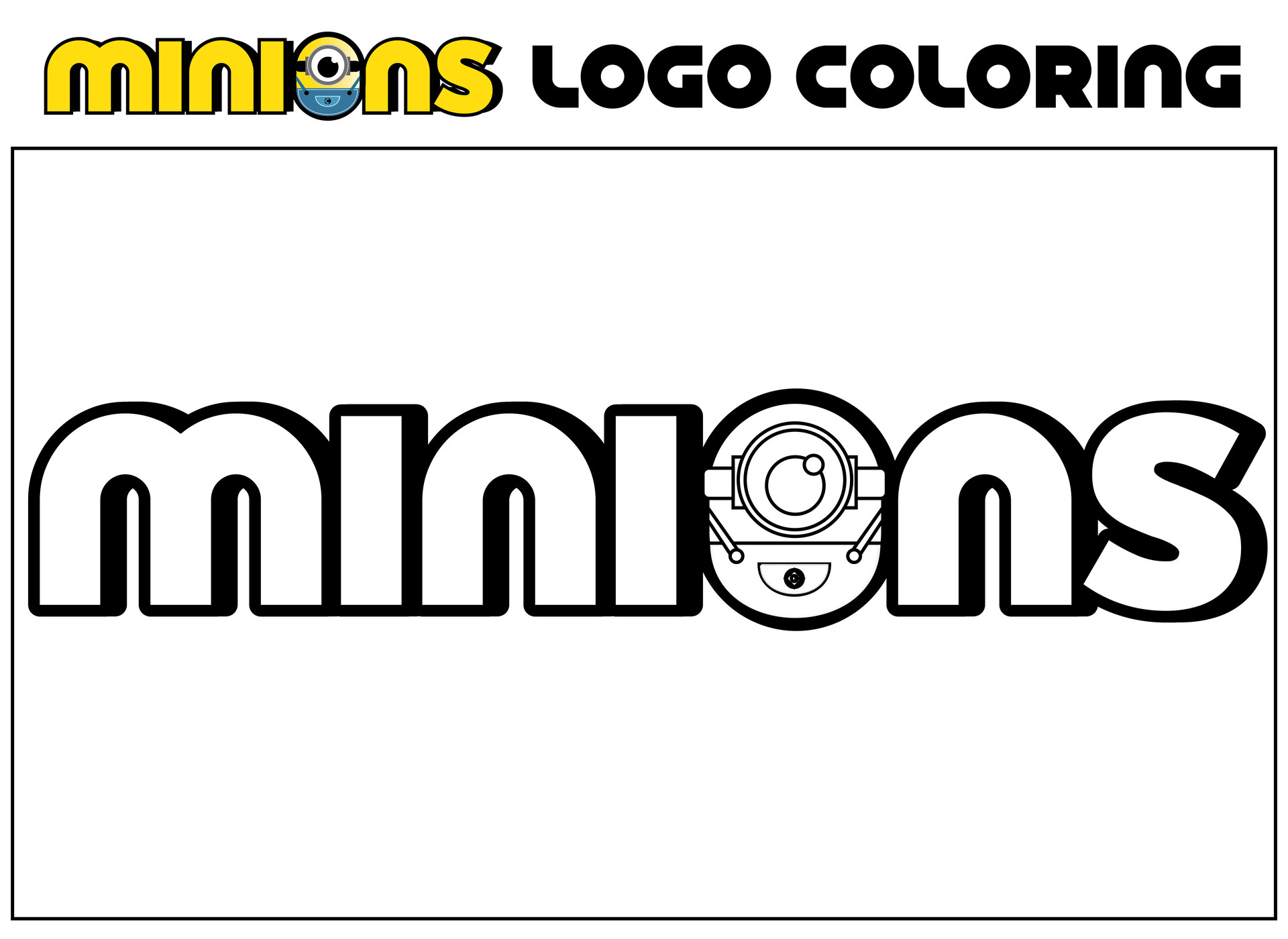 Minion Logo Coloring Sheets for Kids