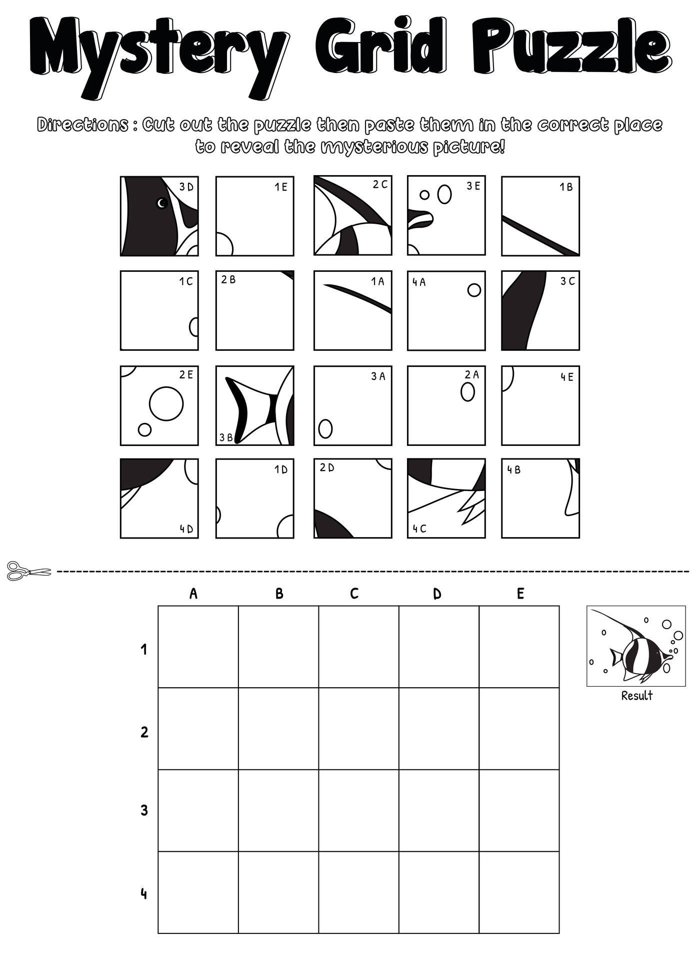 Mystery Picture Grid Puzzle Sheets