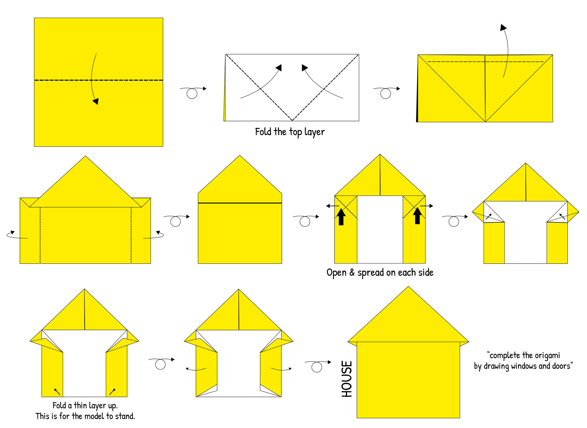 Origami Paper House Printable