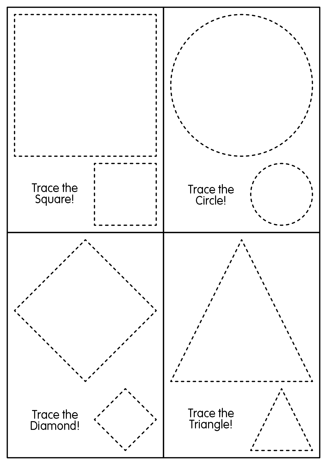 Oversized Shapes Printables for Young Children