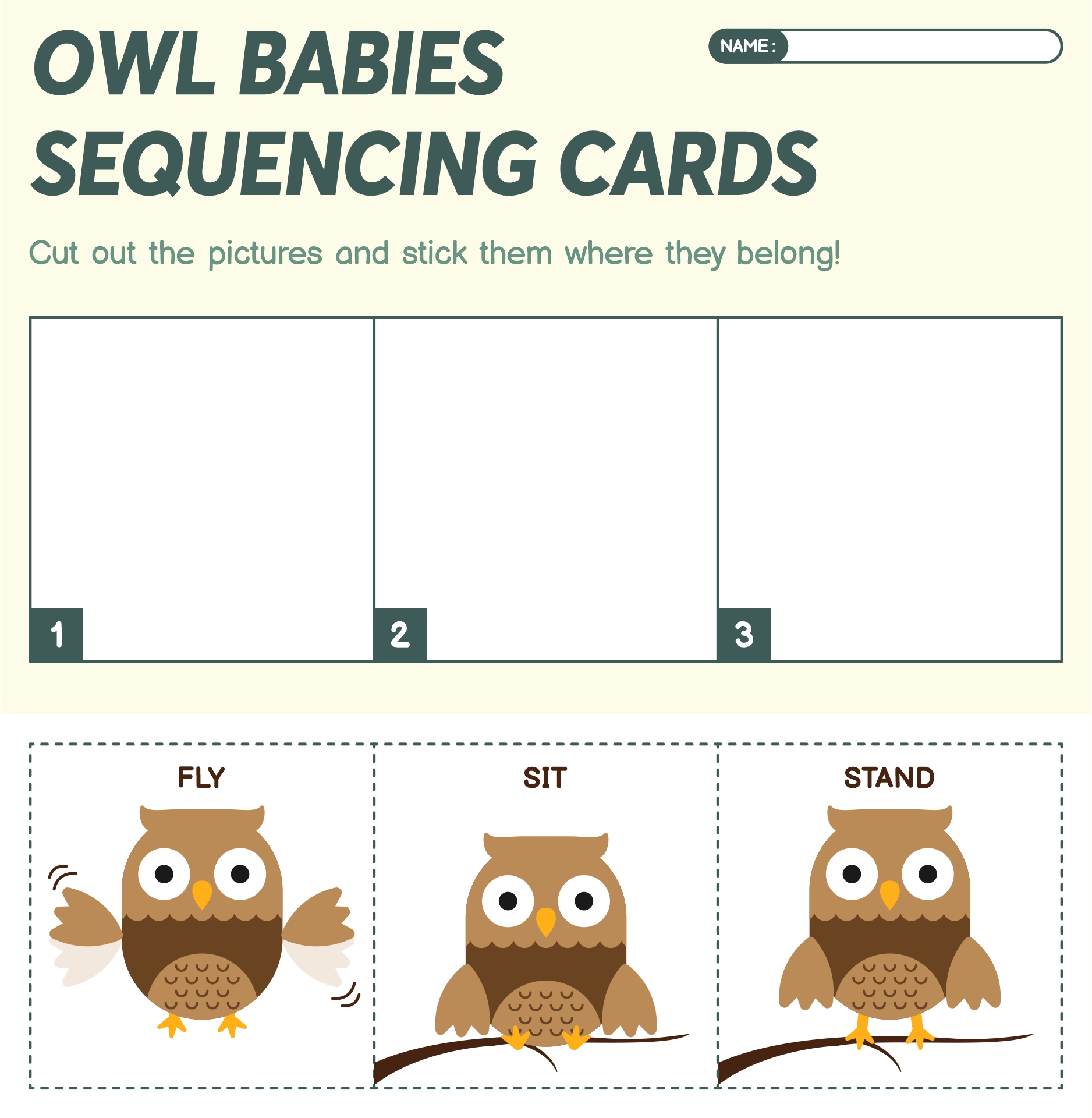 Owl Babies Story Sequencing Cards