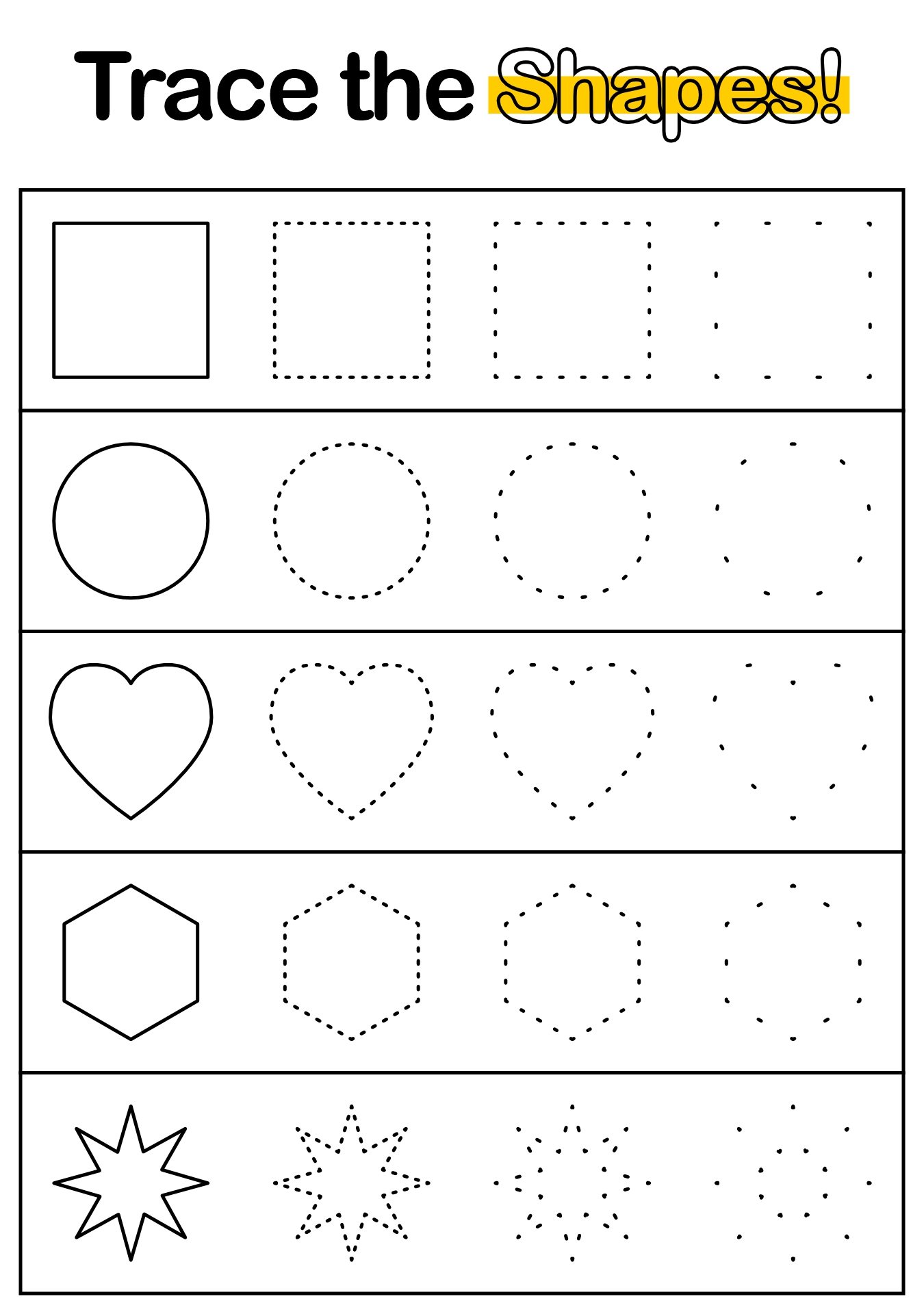 Preschool Large Shapes Learning Activities