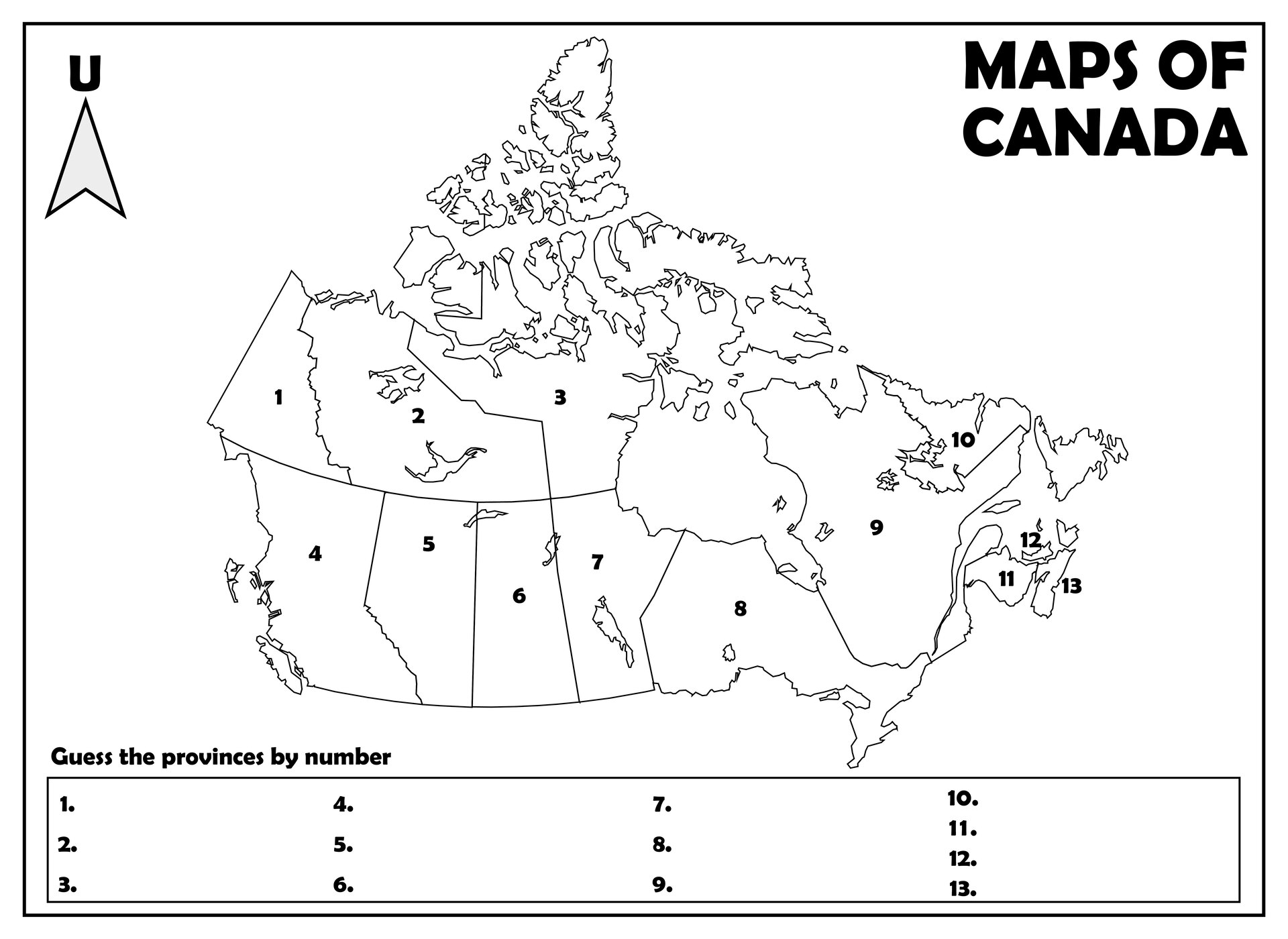 Printable Blank Outline Maps of Canada for Geography Lessons