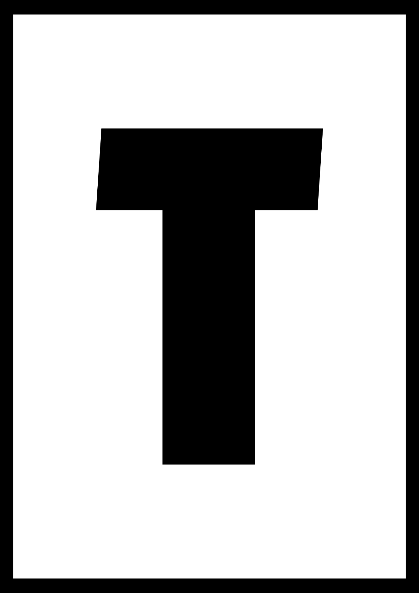 Printable Block Letter T for Classroom Display