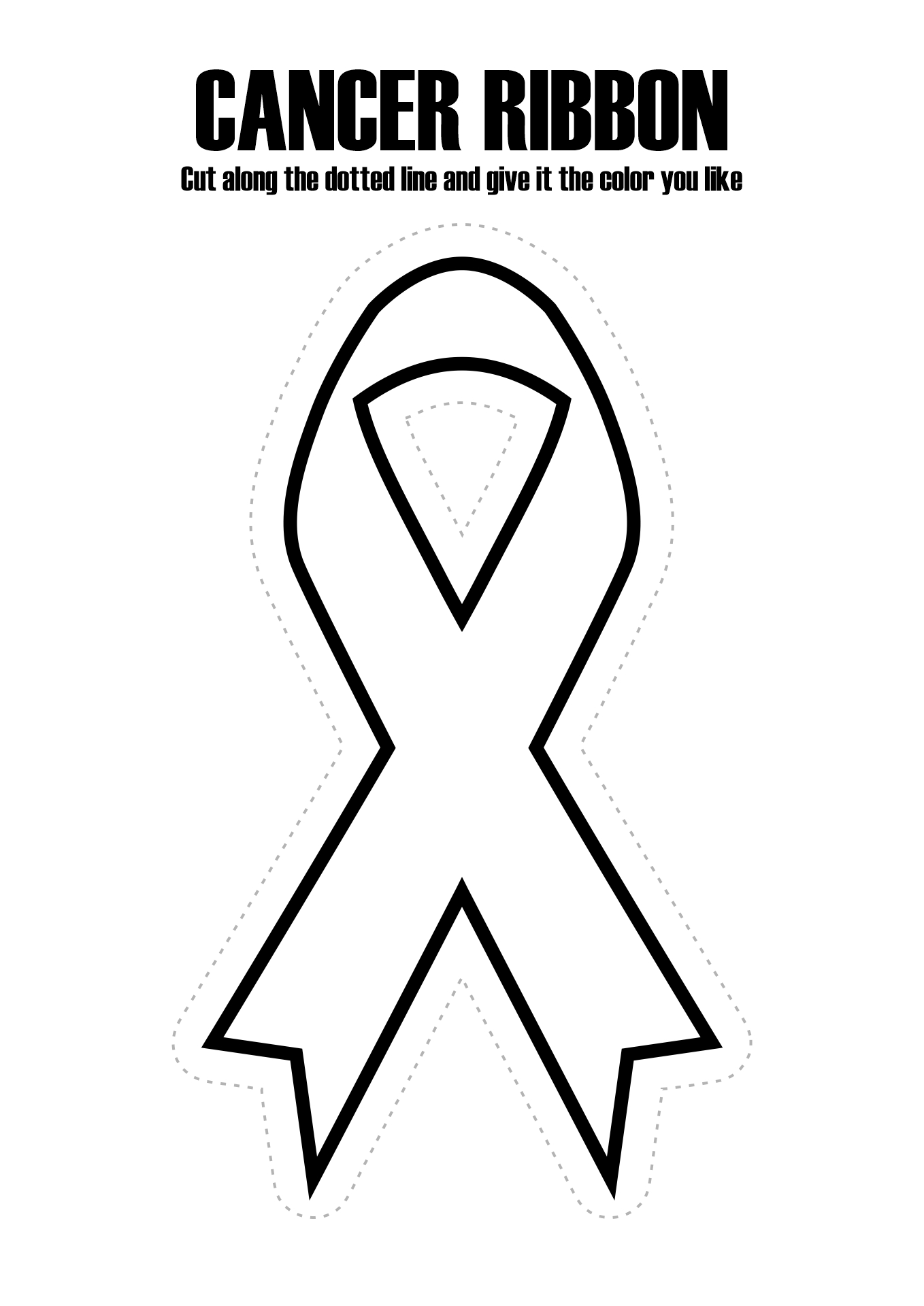 Printable Cancer Awareness Ribbon for Craft Projects