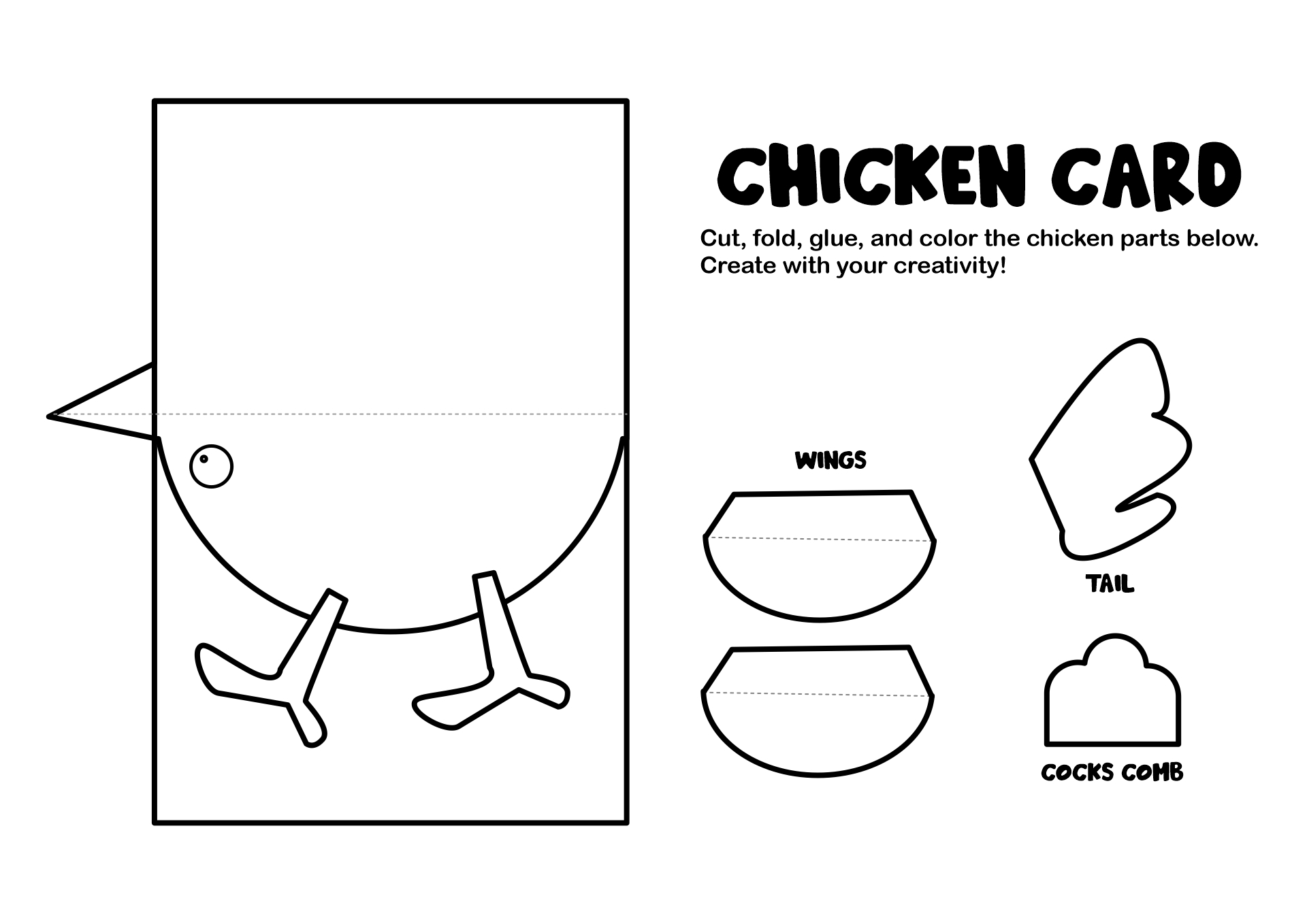 Printable Chicken Craft Template