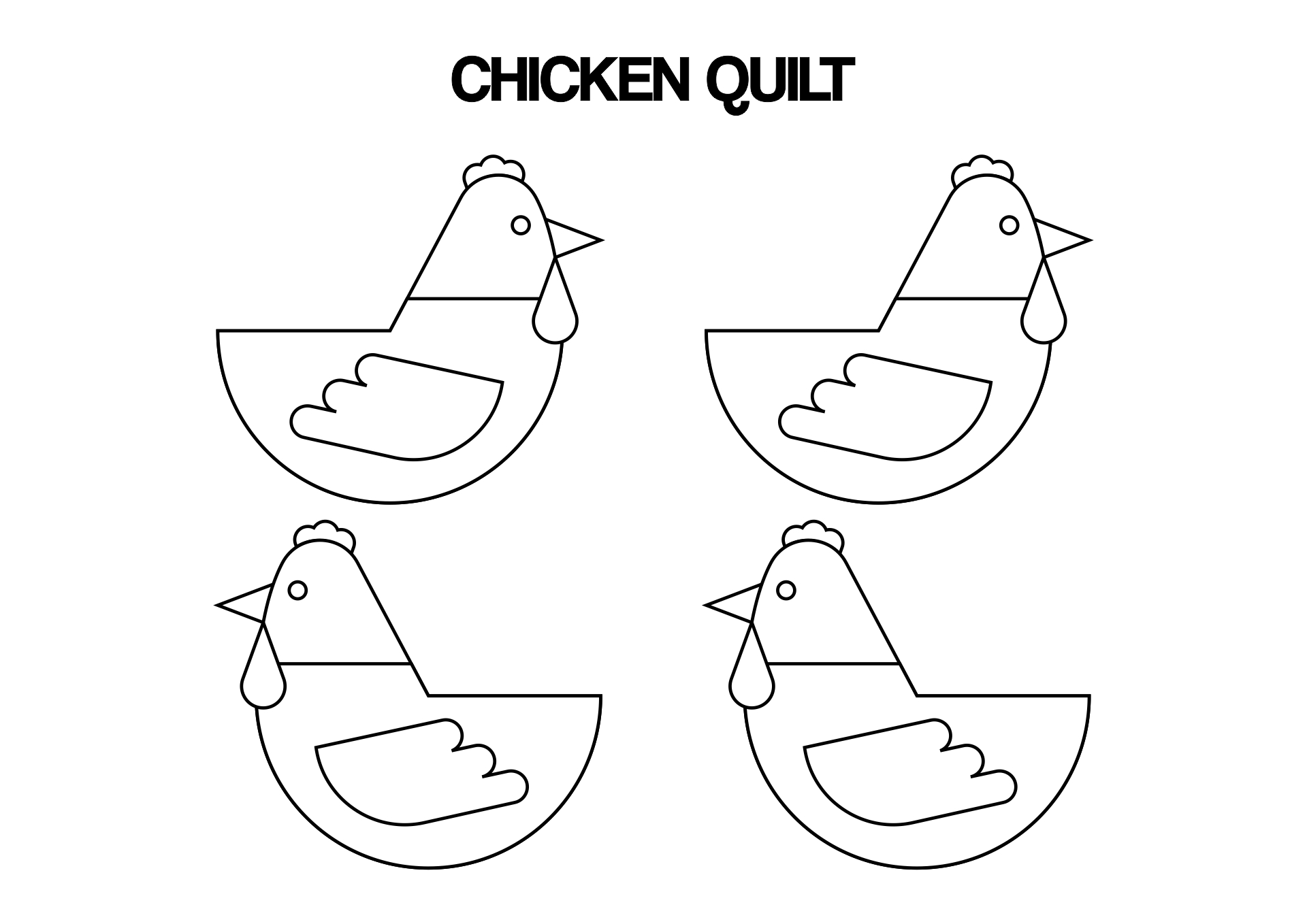 Printable Chicken Quilt Pattern