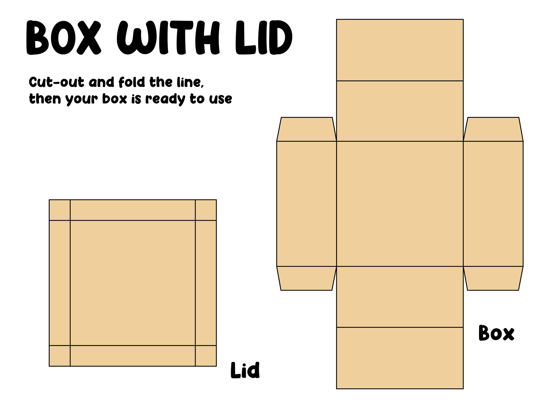 Printable Craft Box with Top Lid