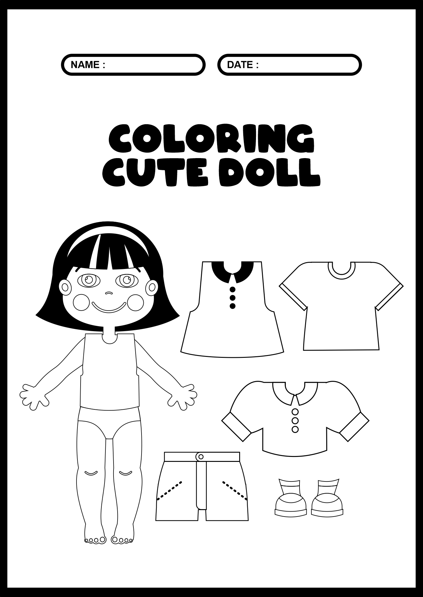 Printable Dress-Up Dolls Coloring Sheets