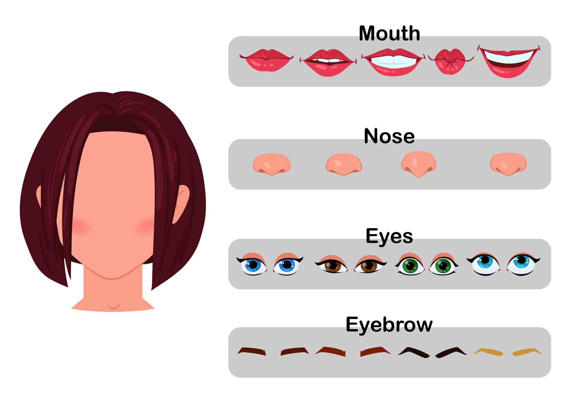 Printable Face Features for Crafts