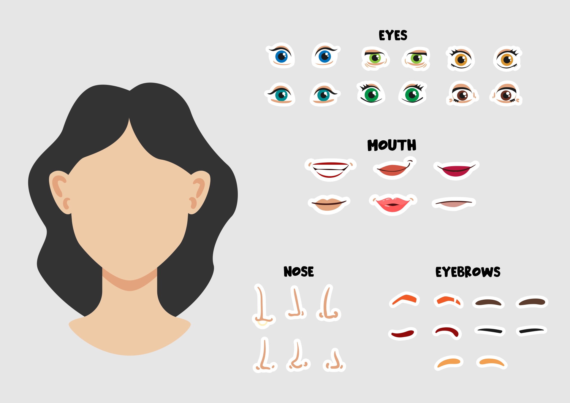 Printable Facial Features for Dolls