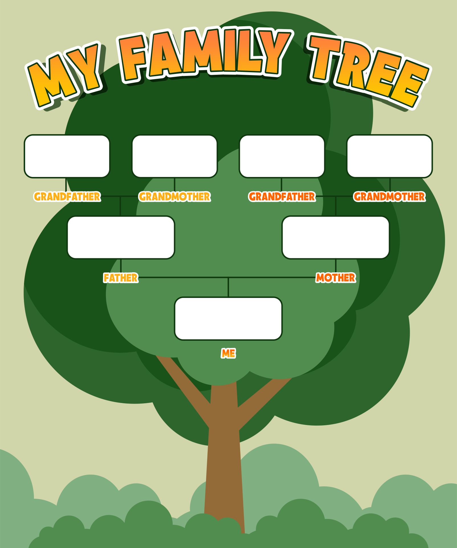 Printable Family Tree Chart for Children