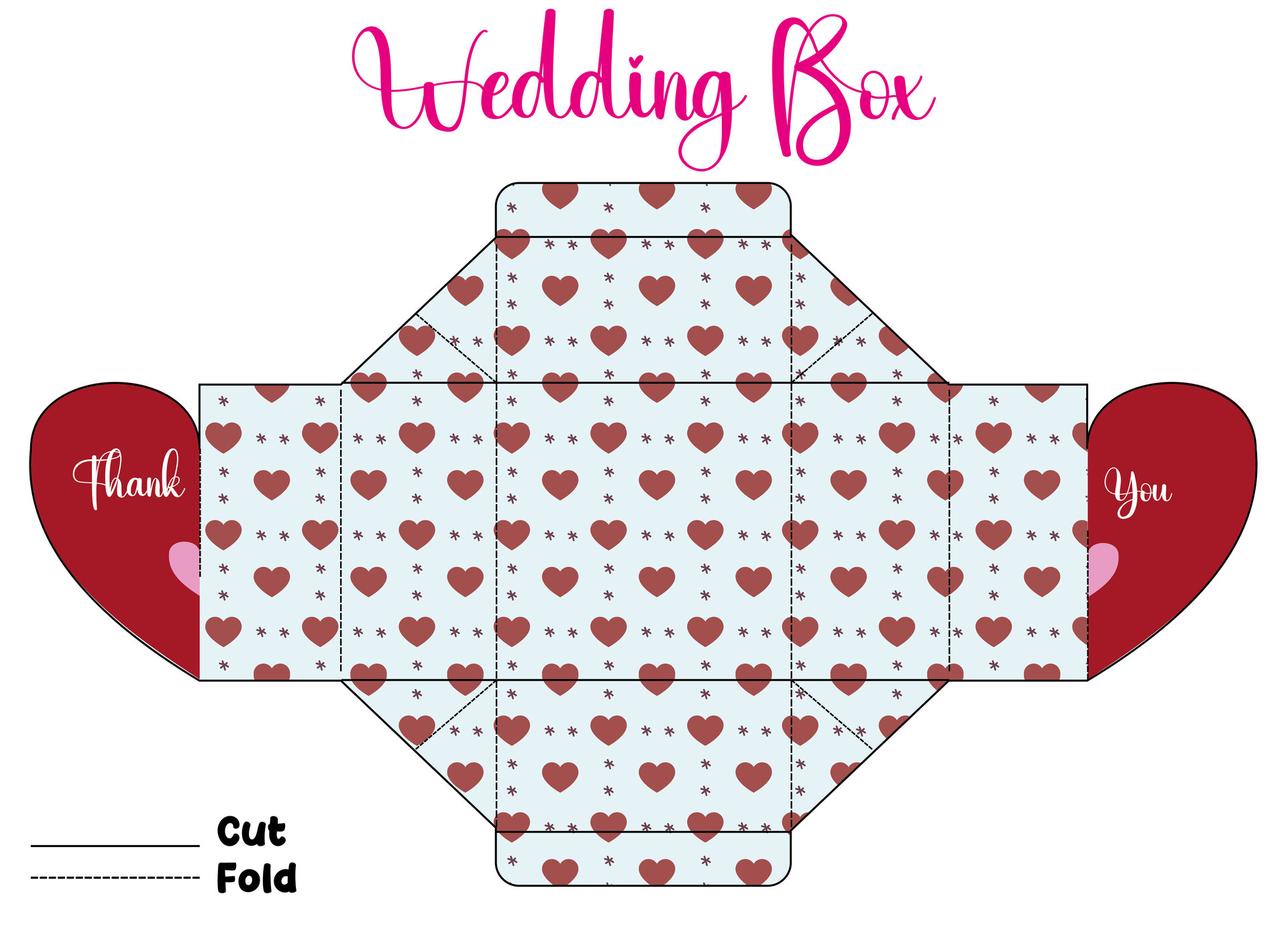 Printable Favor Box with Lid for Weddings