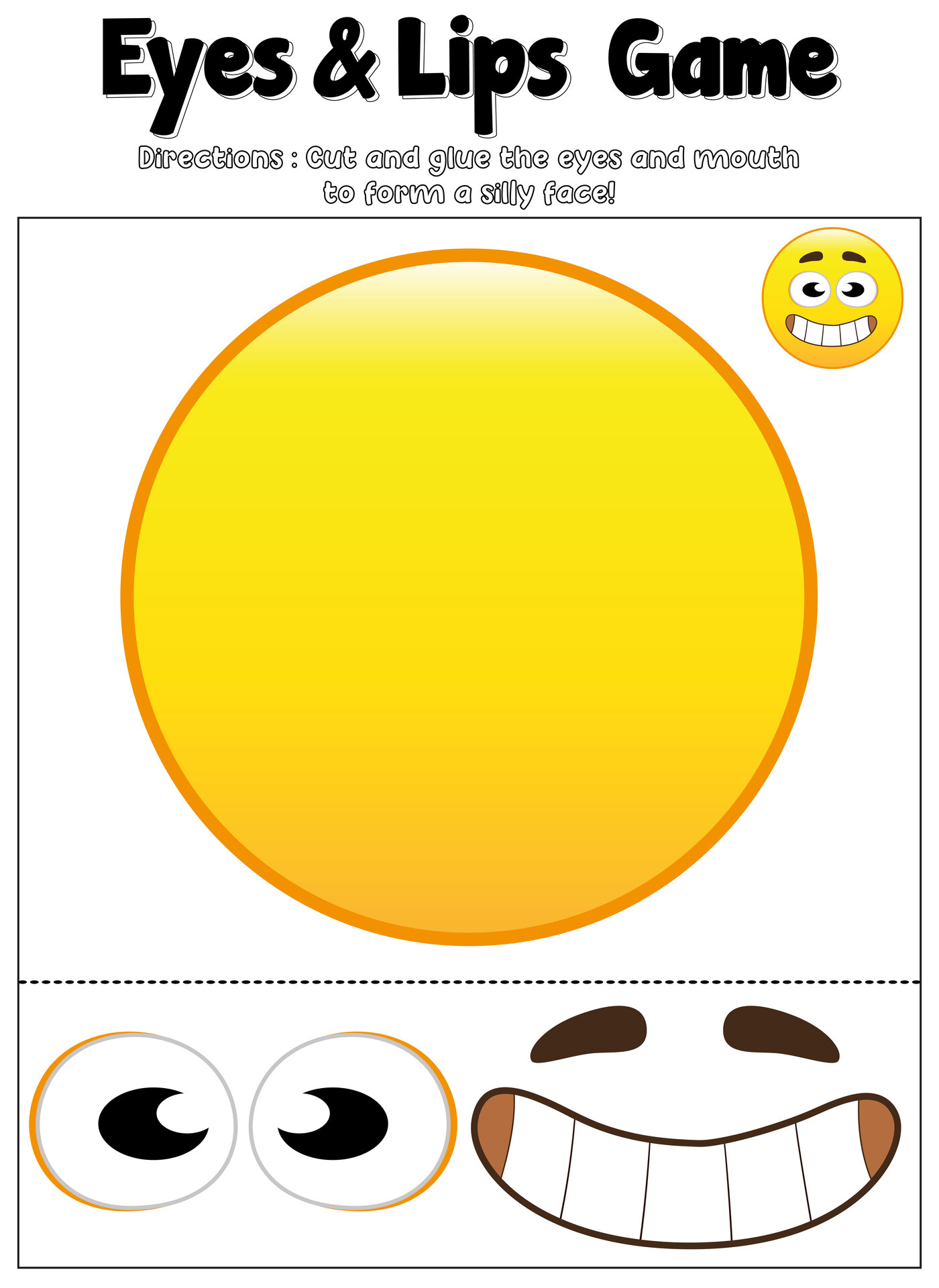 Printable Goofy Eyes and Lips Game